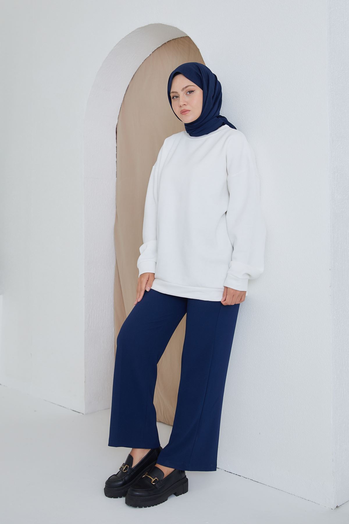 PNT01509-LCV Düğmeli Pantolon-Lacivert