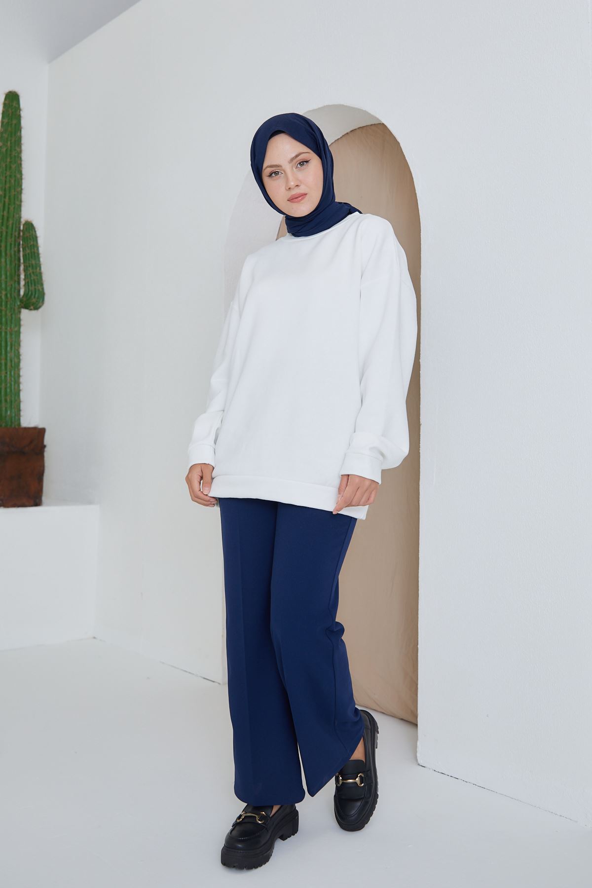 PNT01509-LCV Düğmeli Pantolon-Lacivert