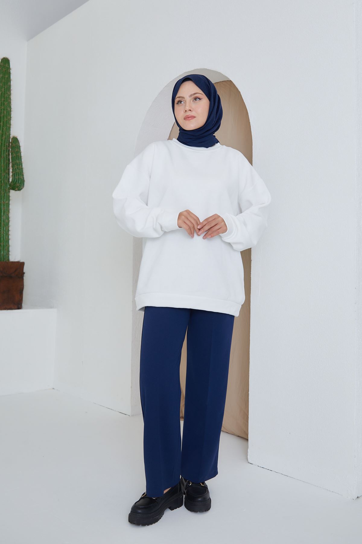 PNT01509-LCV Düğmeli Pantolon-Lacivert