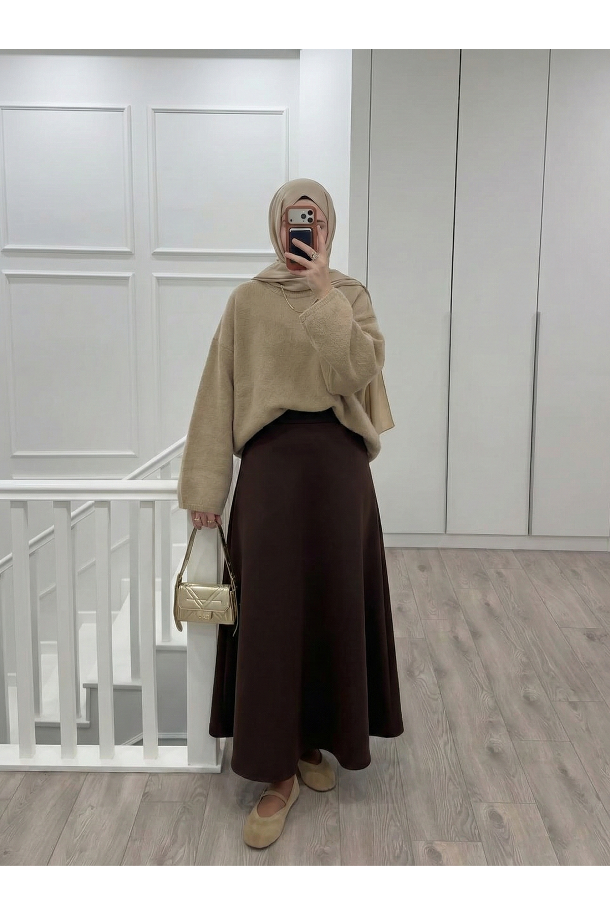 MOE03044-KHV Scuba Verev Etek-Kahve