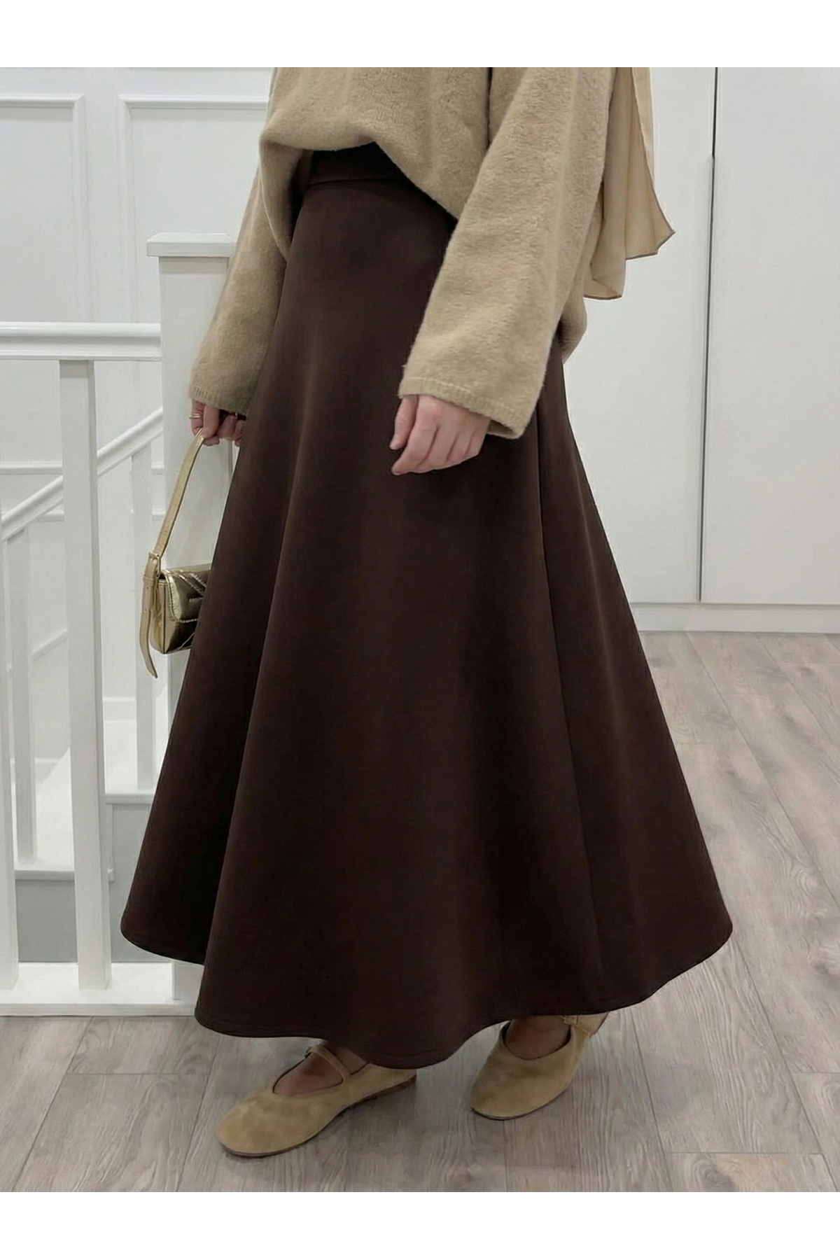 MOE03044-KHV Scuba Verev Etek-Kahve