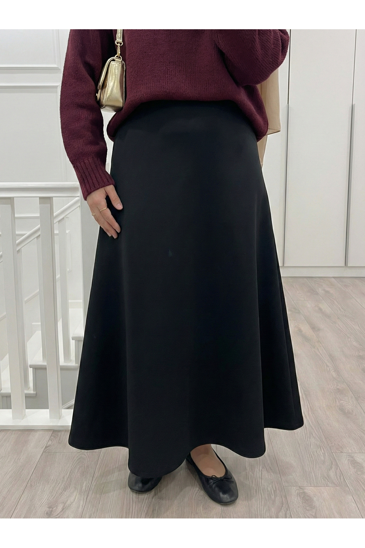 MOE03044-SYH Scuba Verev Etek-Siyah