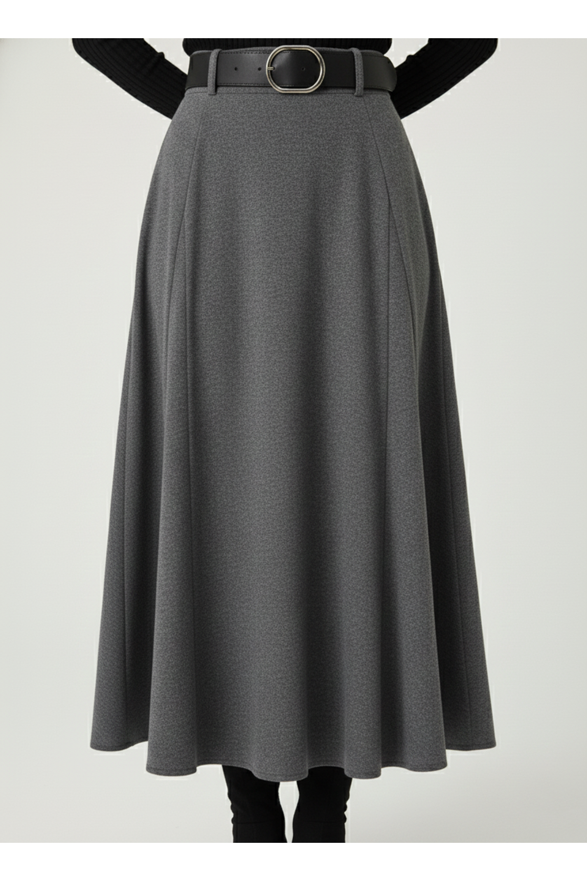 MOE03046-ANT Kelebek Detaylı Etek-Antrasit