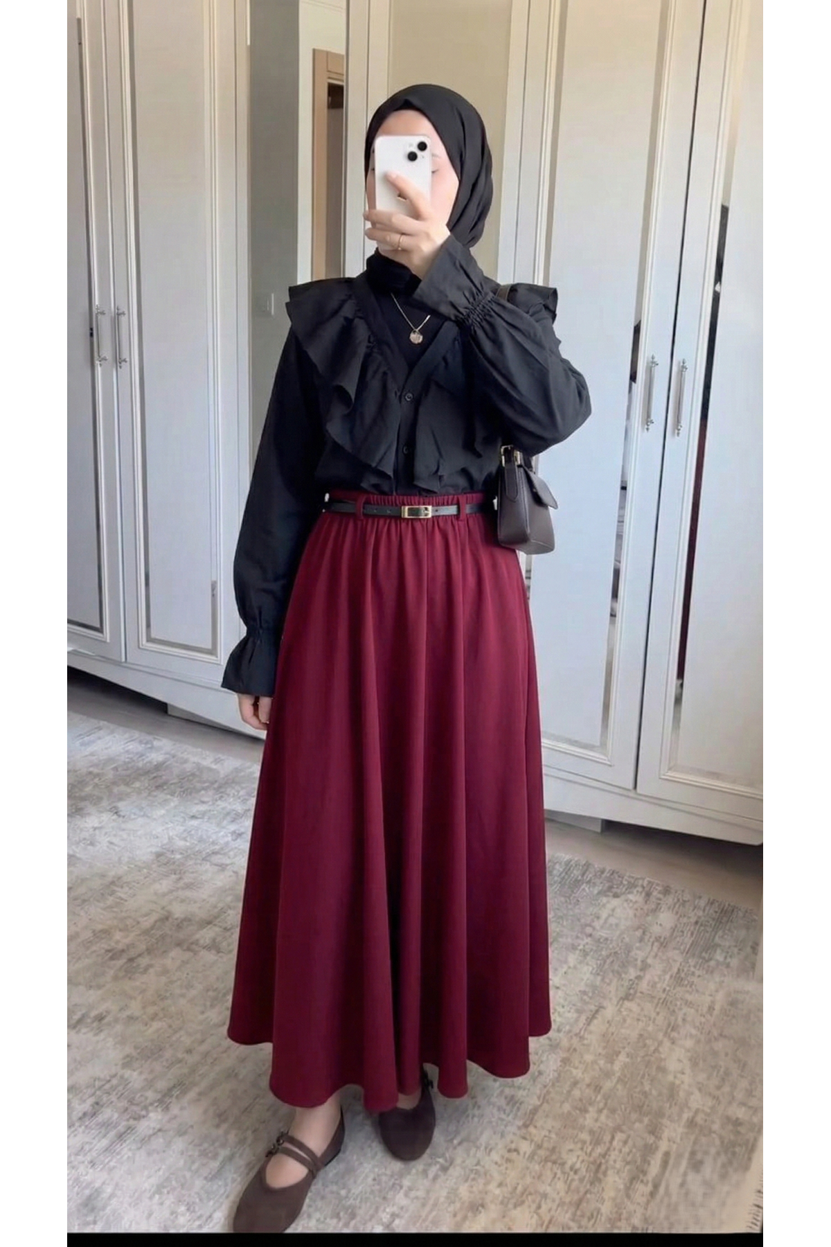 MOE03056-BRD Kemer Detay Soft Etek-Bordo