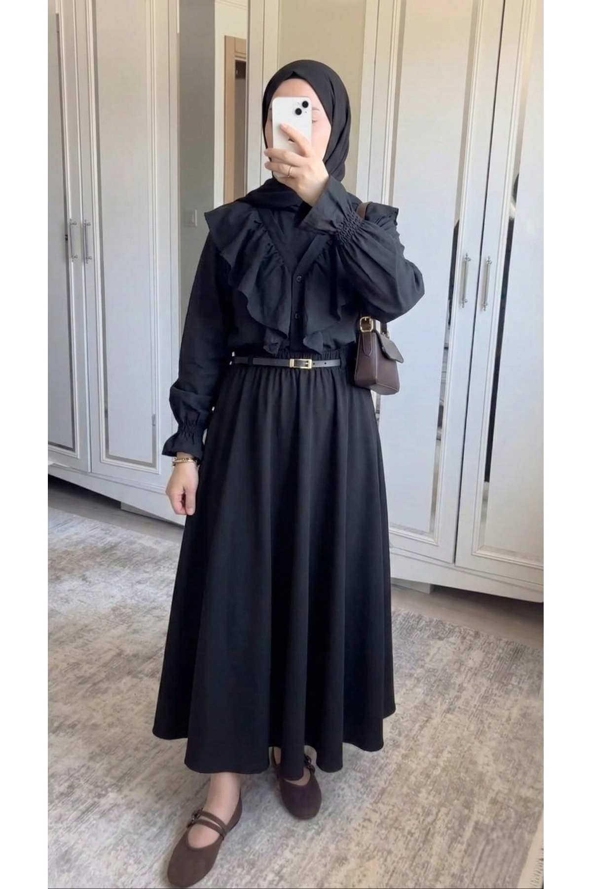 MOE03056-SYH Kemer Detay Soft Etek-Siyah