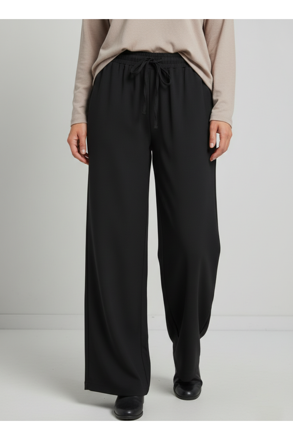 PNT01541-SYH Cepli İp Detay Pantolon-Siyah