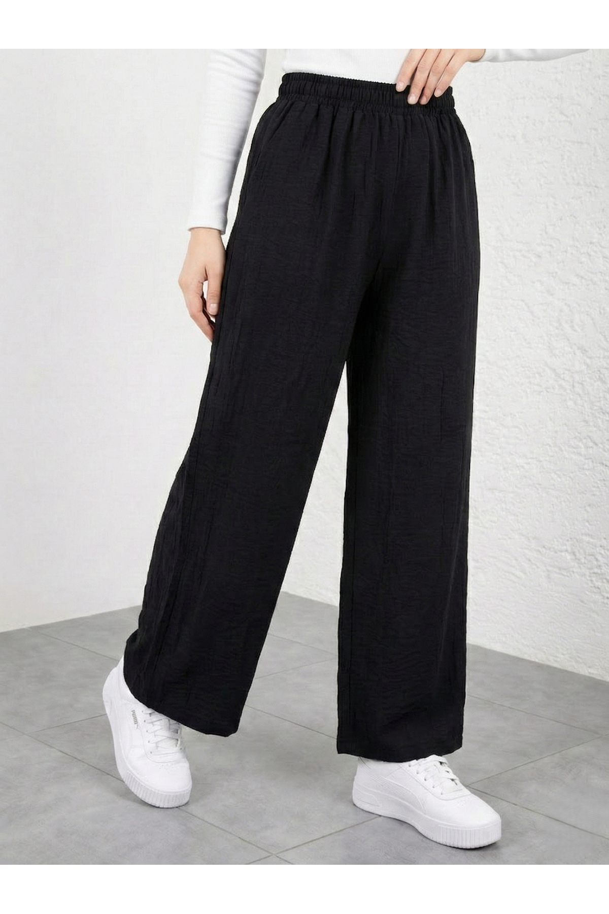 PNT01544-SYH Çilek Pantolon-Siyah