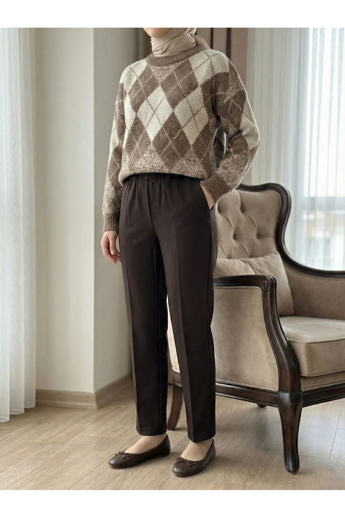 PNT01551-KHV Dar Paça Atlas Pantolon-Kahve