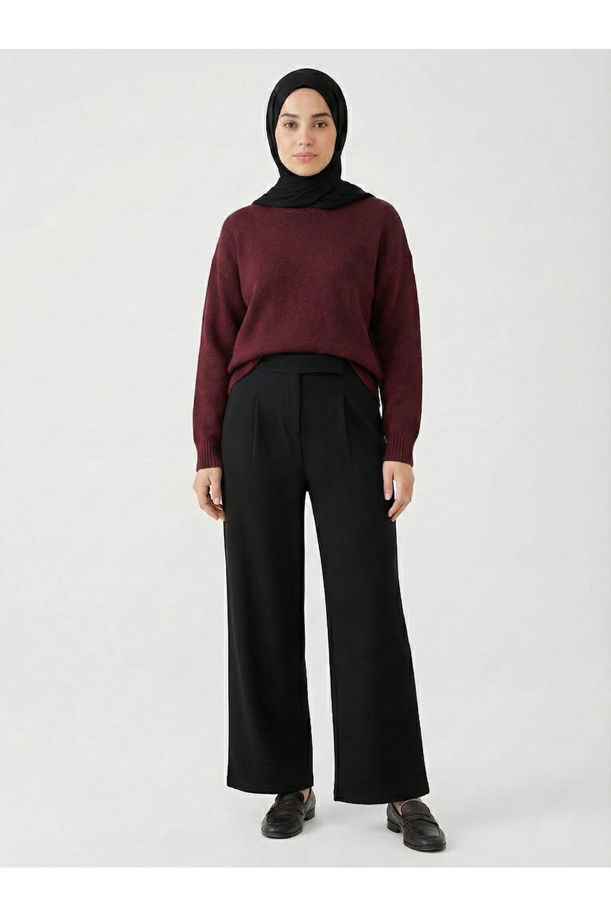 PNT01555-SYH Cırt Bantlı Pantolon-Siyah