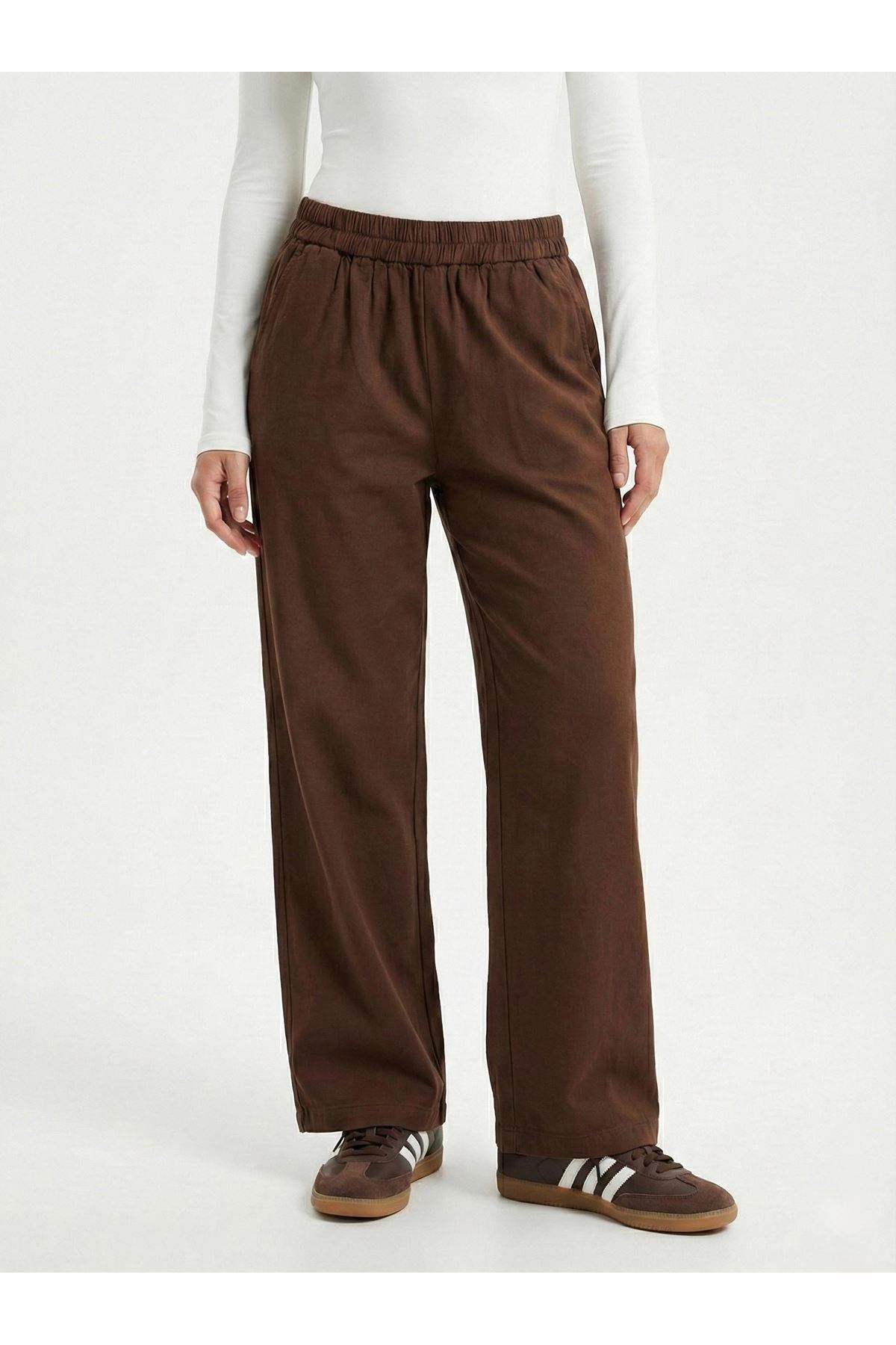 PNT01562-KHV Cep Detay Pantolon-Kahve