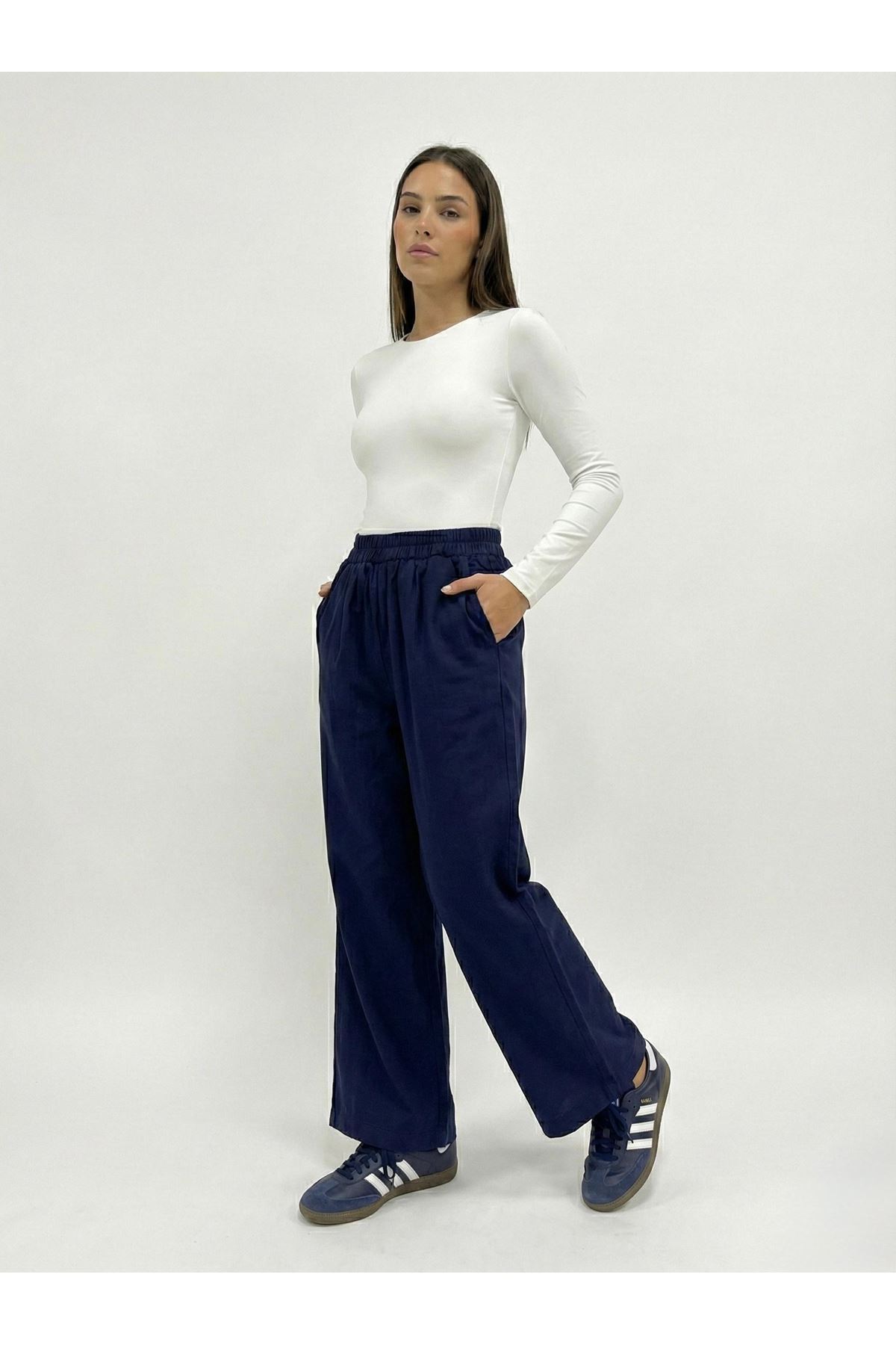 PNT01562-LCV Cep Detay Pantolon-Lacivert