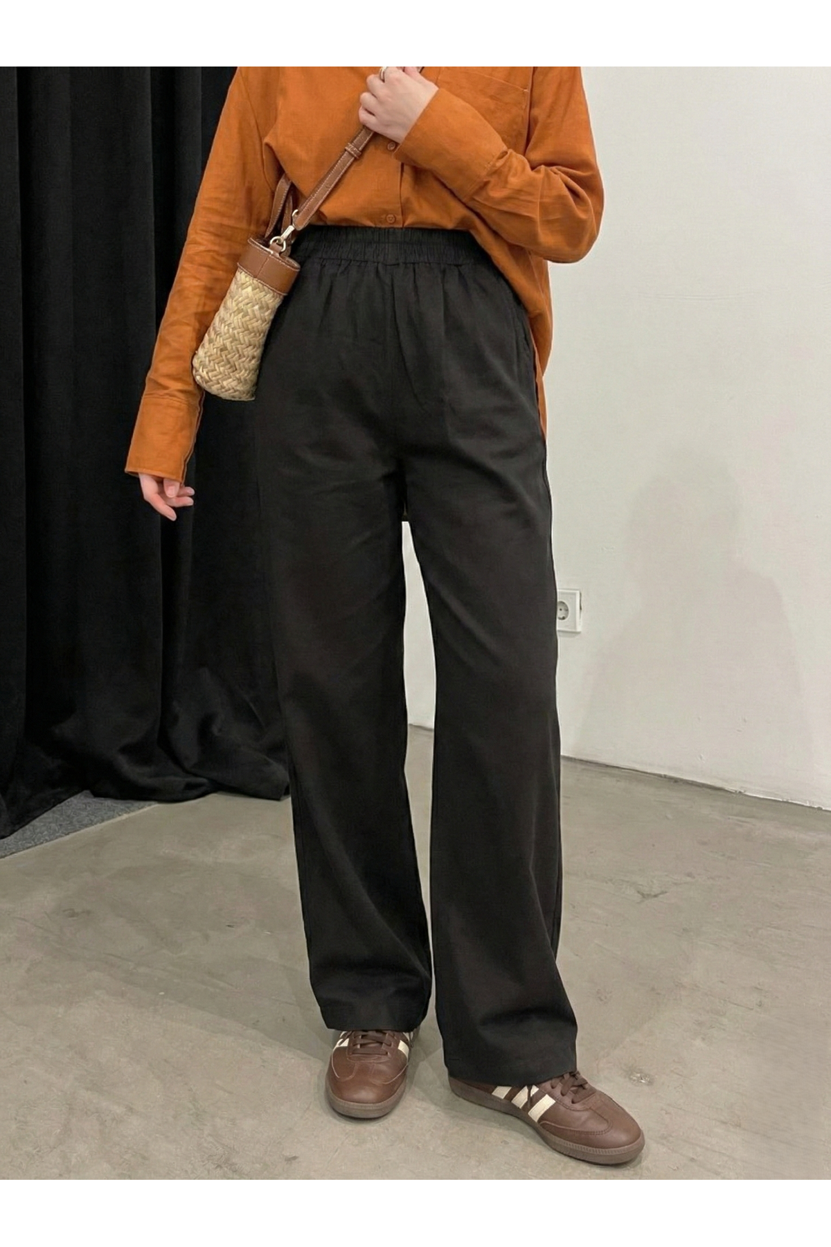 PNT01564-SYH Cep Detay Pantolon-Siyah