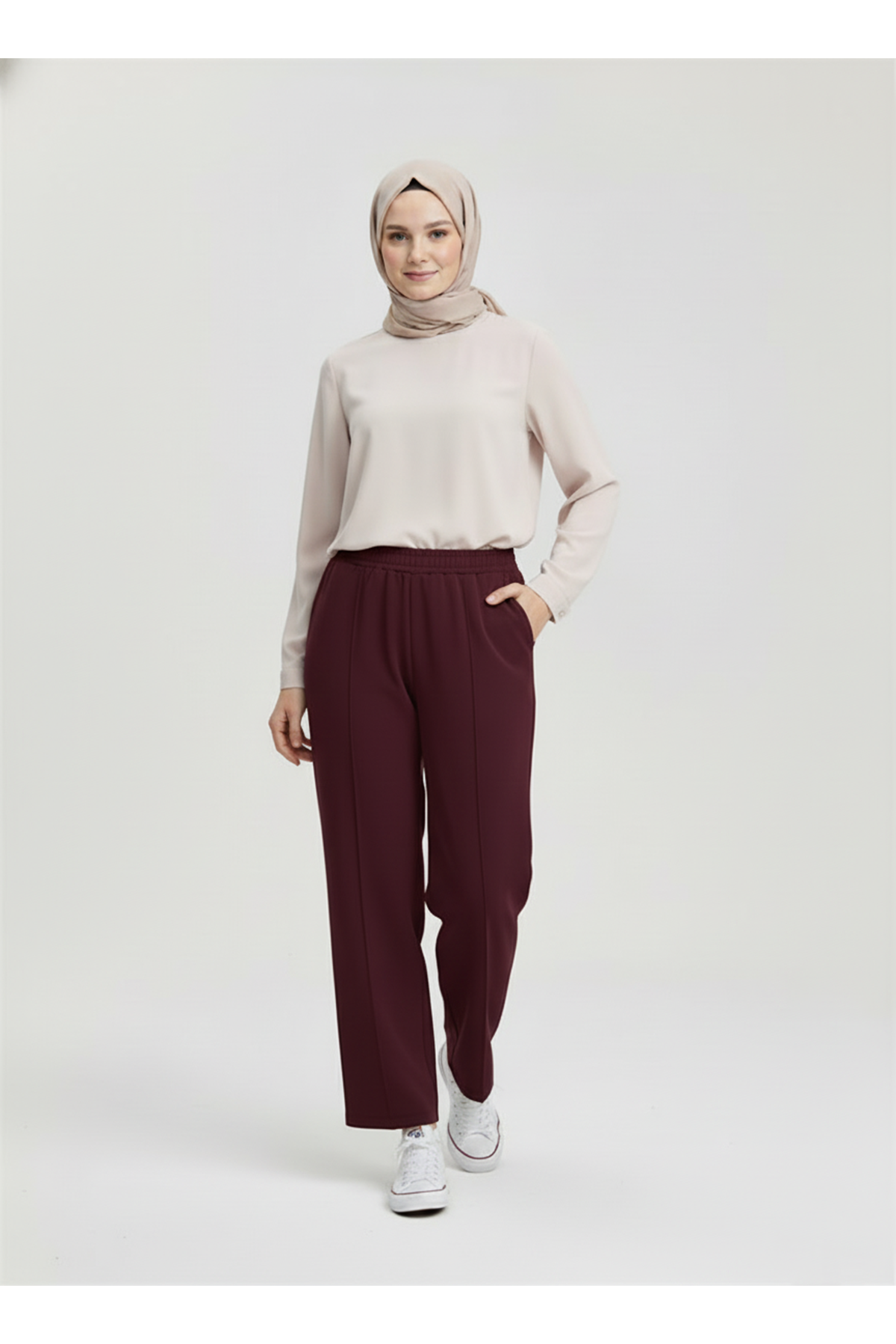 PNT01553-BRD Scuba Çımalı Pantolon-Bordo