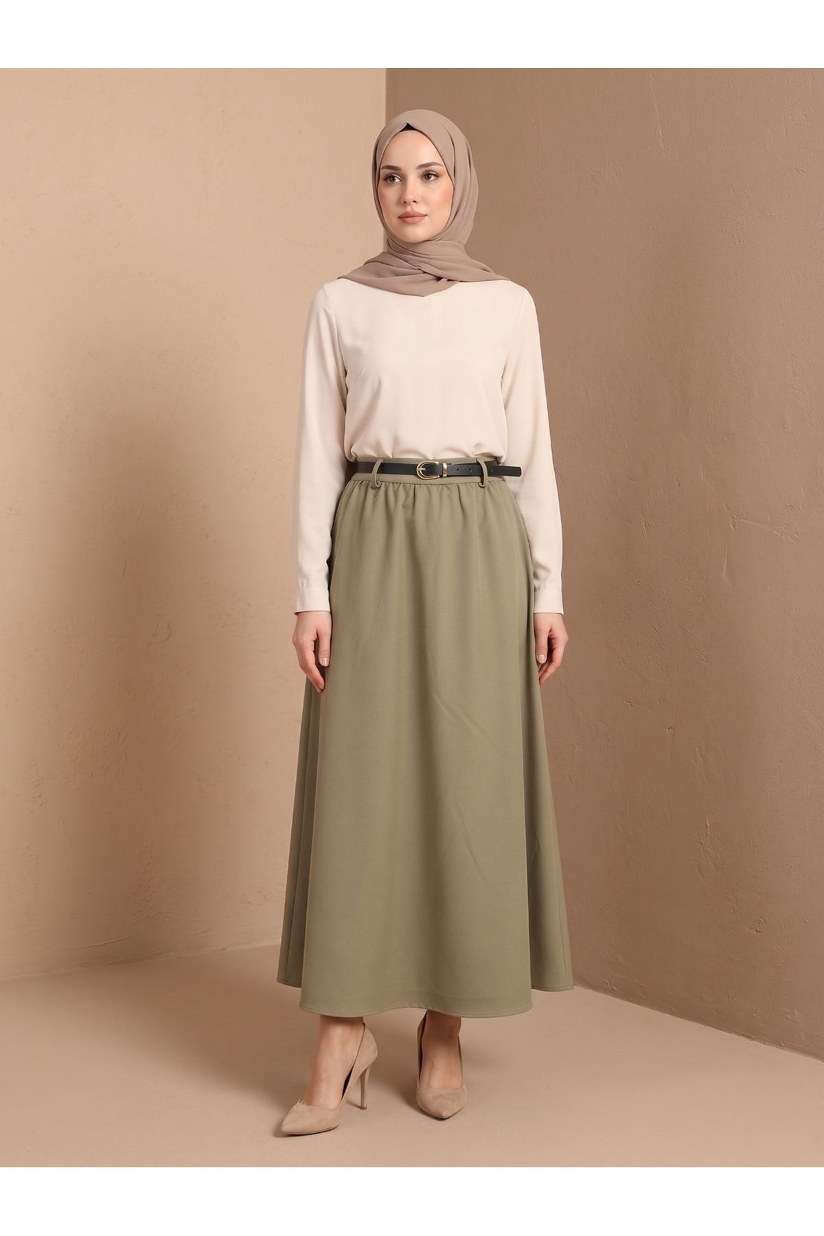 MOE03050-P83 Kemer Detay  Etek-Açık Haki