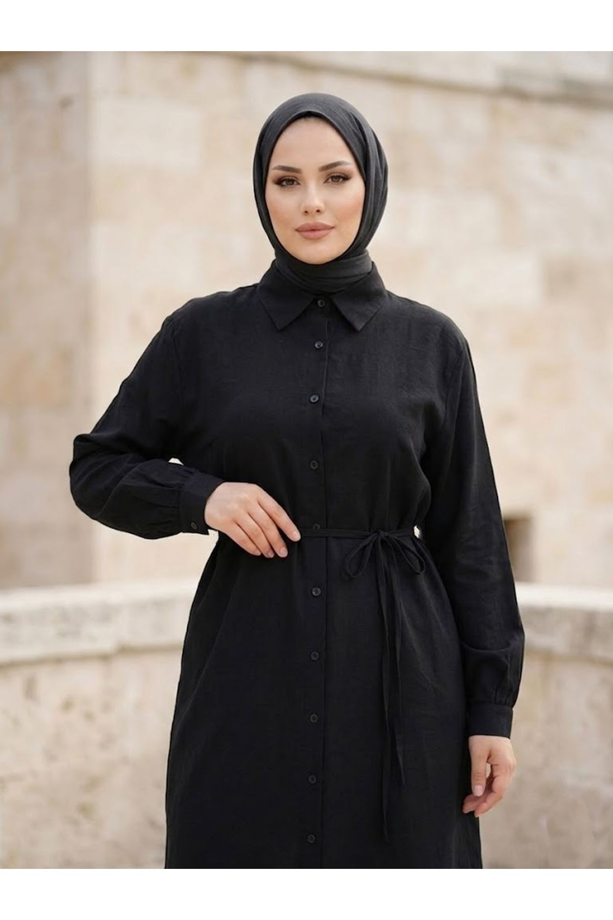 TUN05970-SYH Oversize Tunik-Siyah