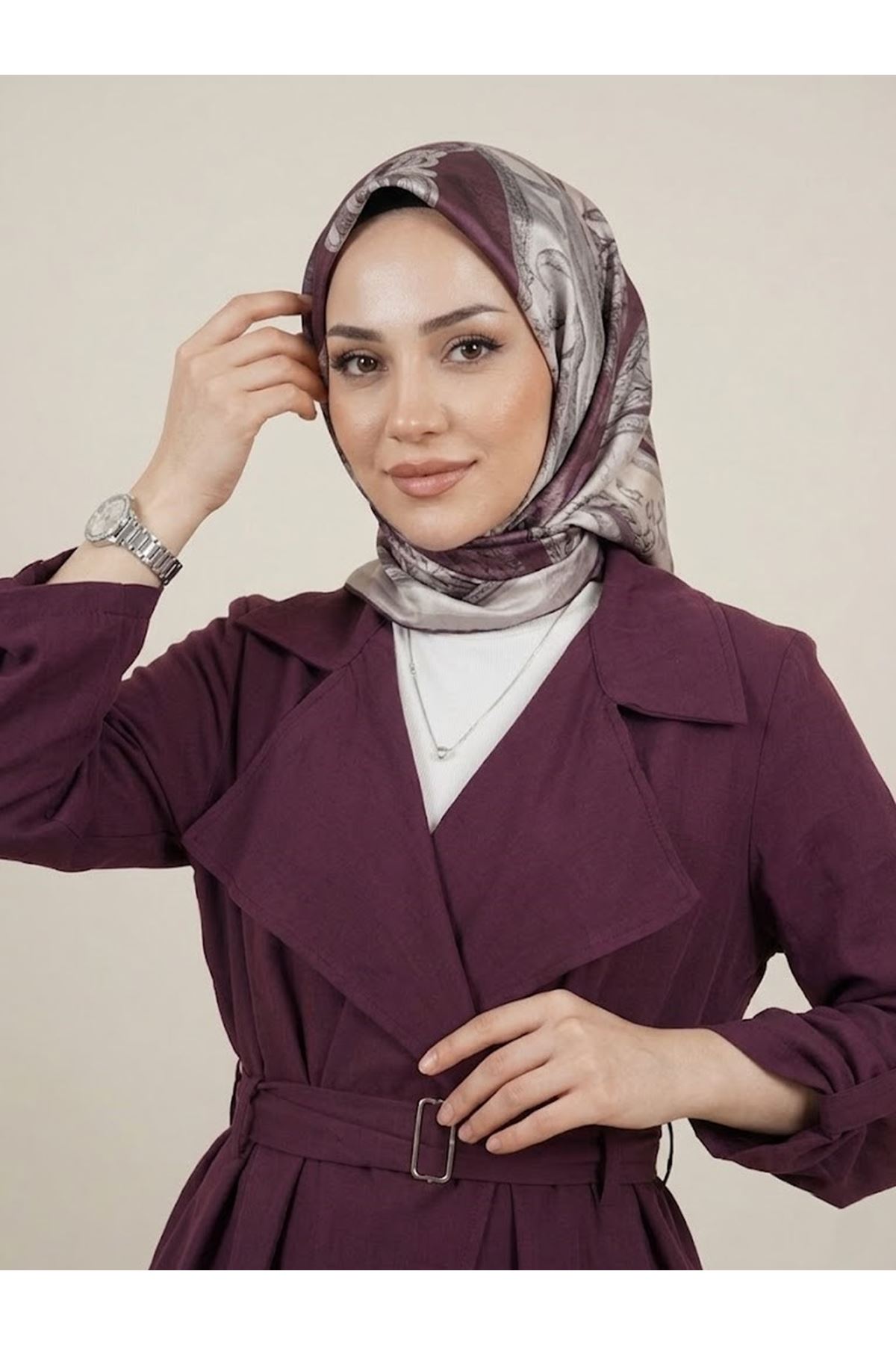 EİT00121-BRD D Toka Detay Etekli Takım-Bordo