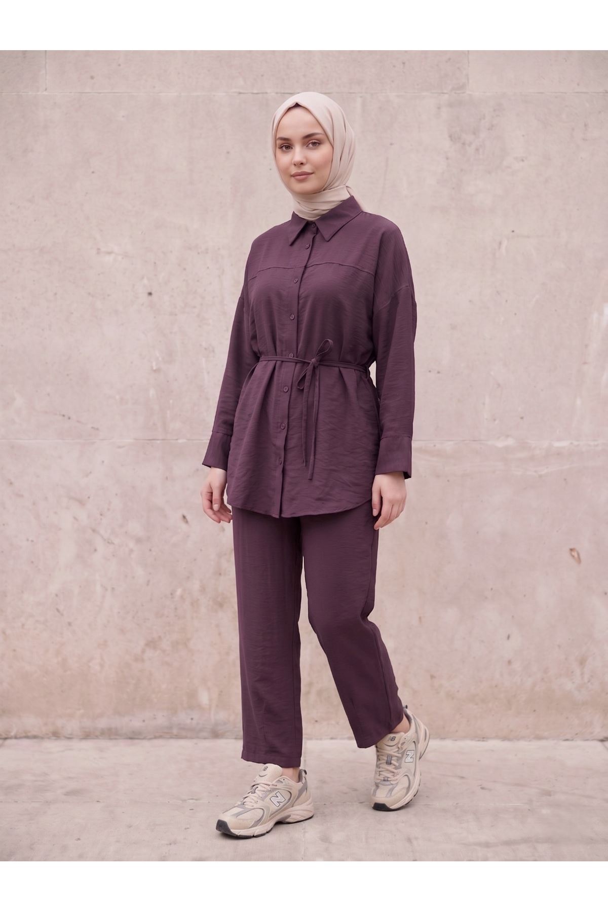 PİT00509-BRD Paça Pensli Takım-Bordo