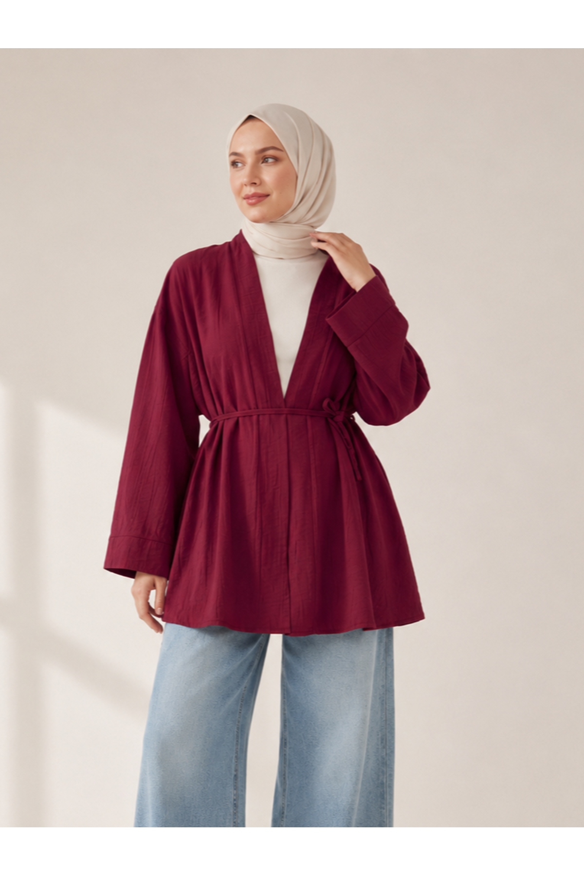 HIR02444-BRD Çilek Hırka-Bordo