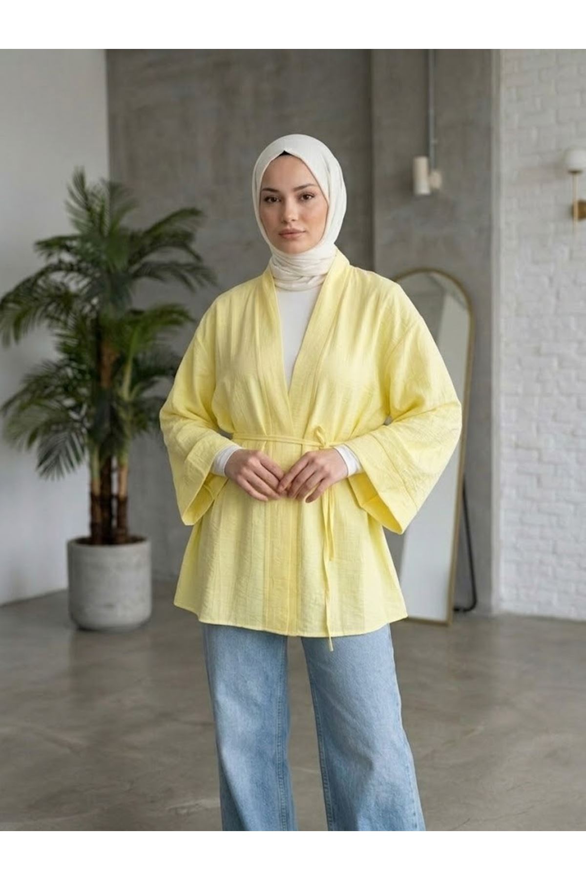 HIR02444-SRI Çilek Hırka-Sarı