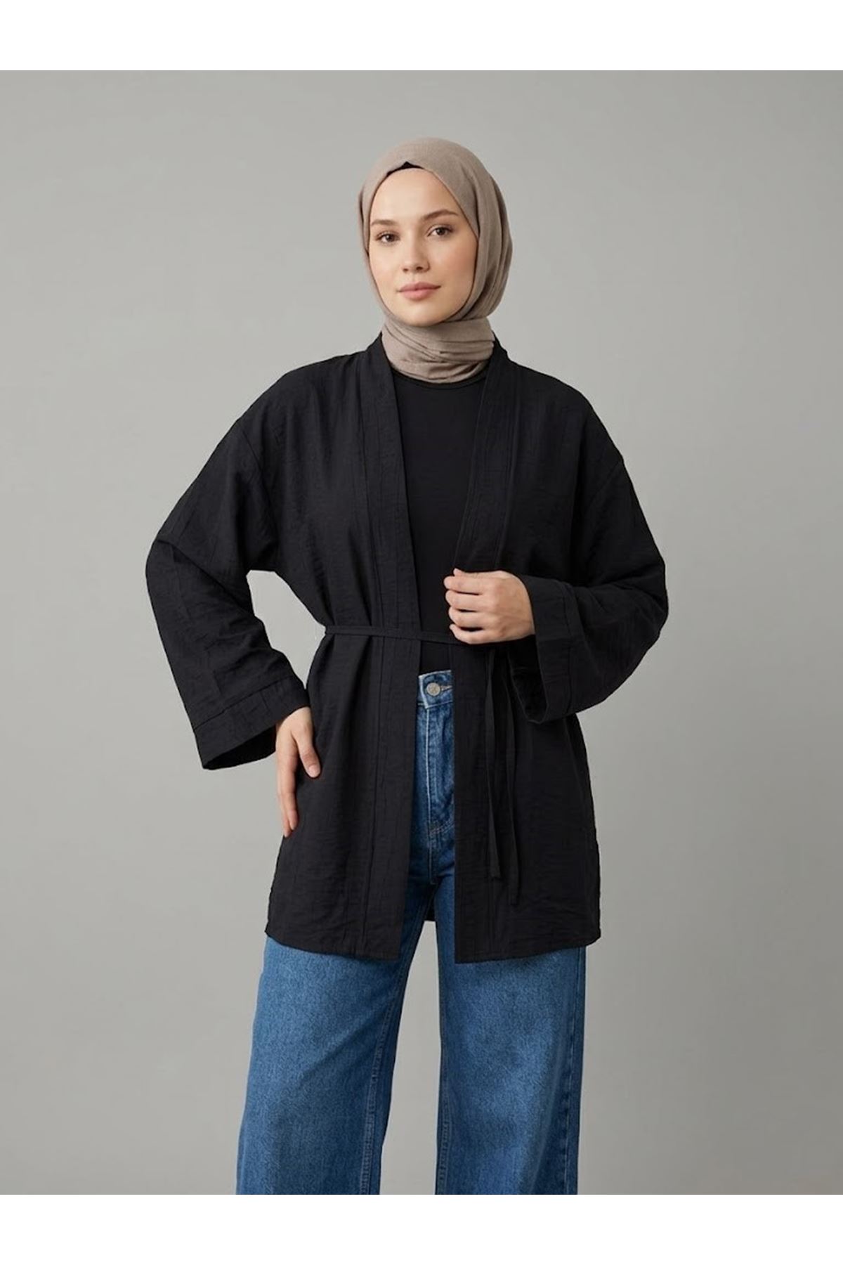 HIR02444-SYH Çilek Hırka-Siyah
