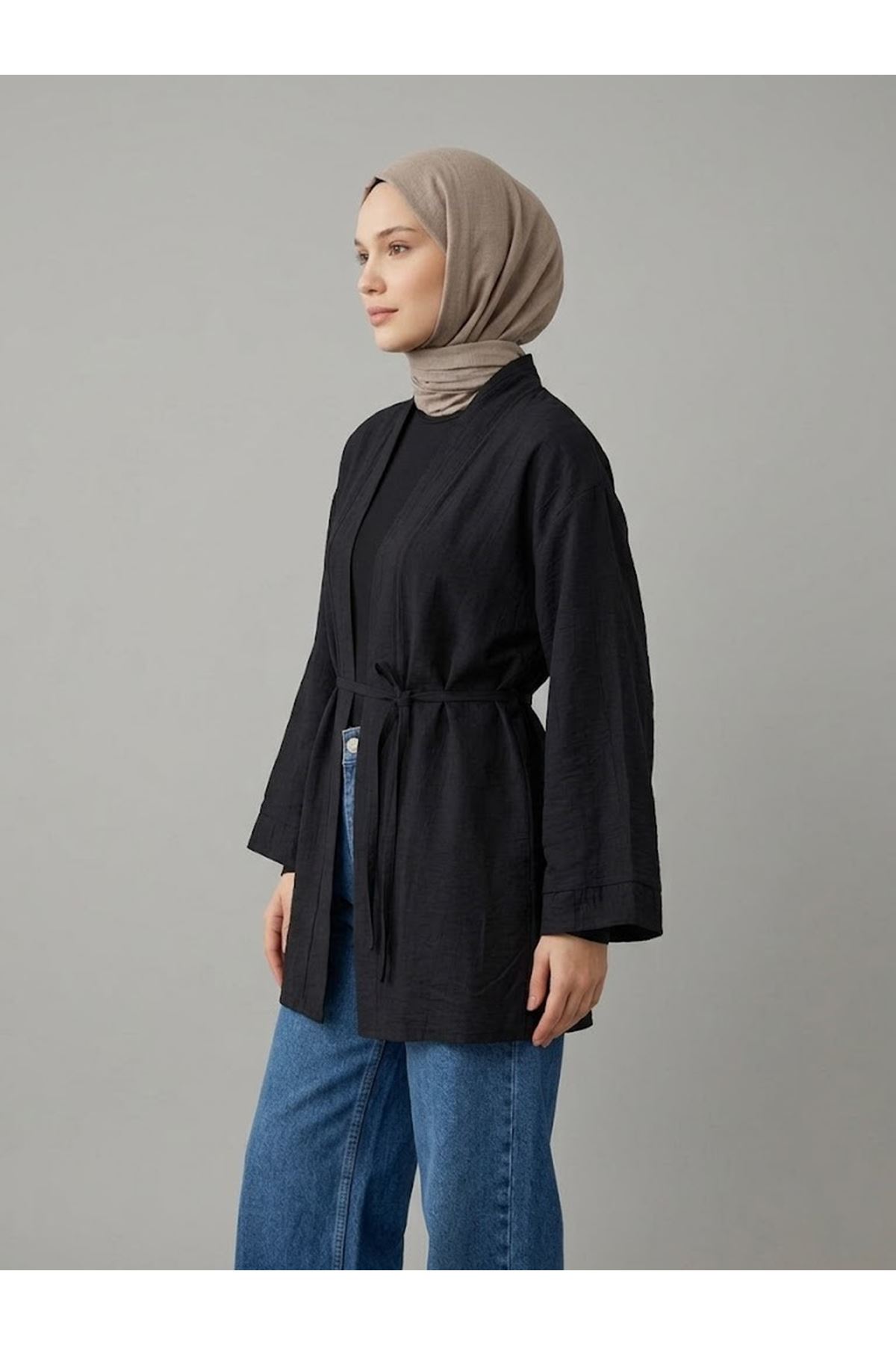 HIR02444-SYH Çilek Hırka-Siyah