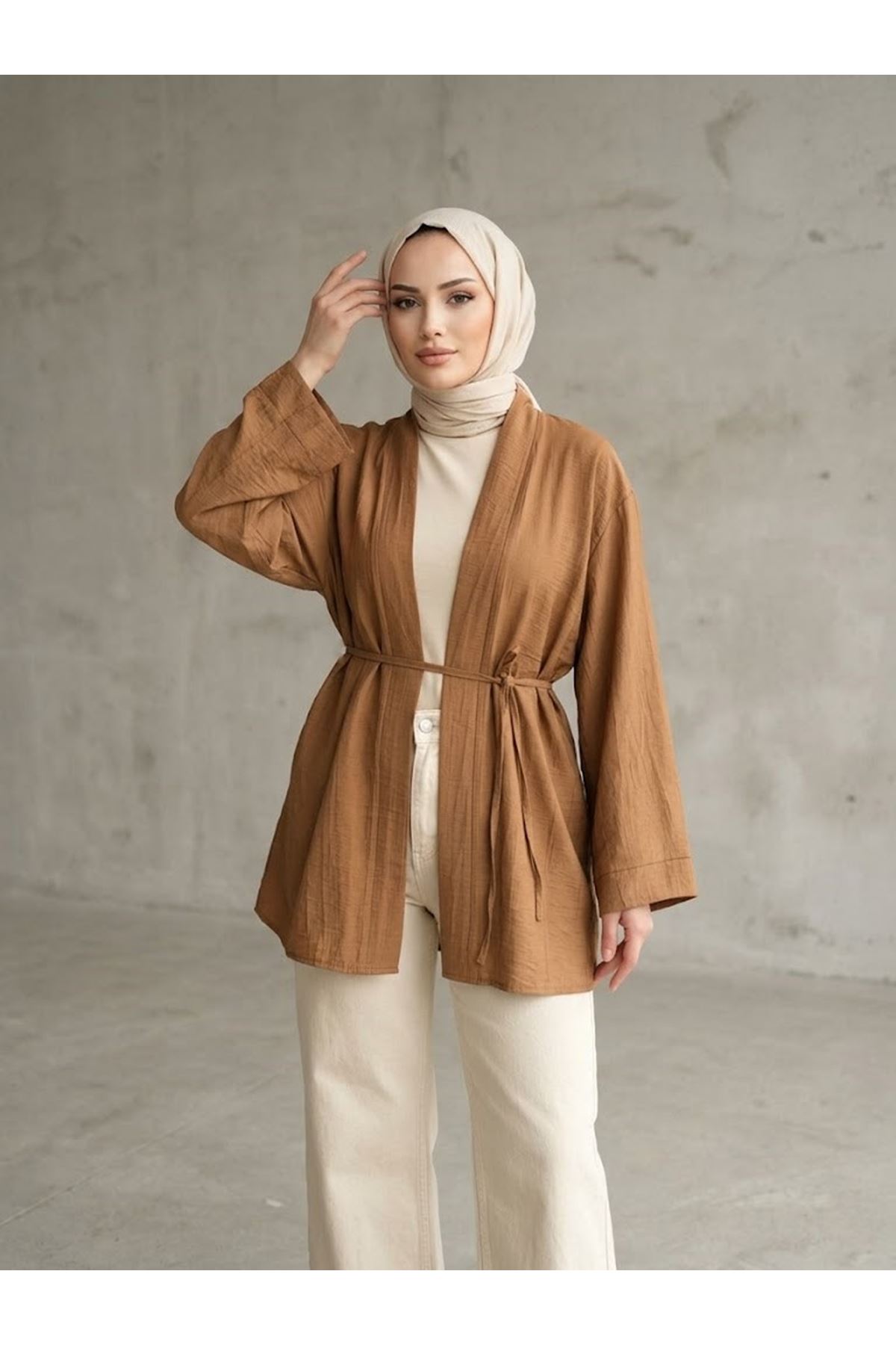 HIR02444-TAB Çilek Hırka-Taba