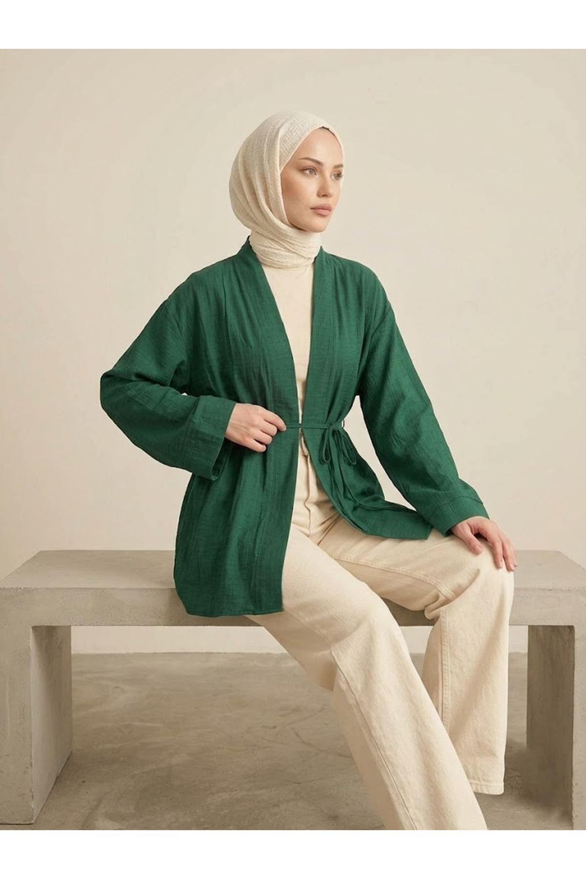 HIR02444-ZMR Çilek Hırka-Zümrüt Yeşili