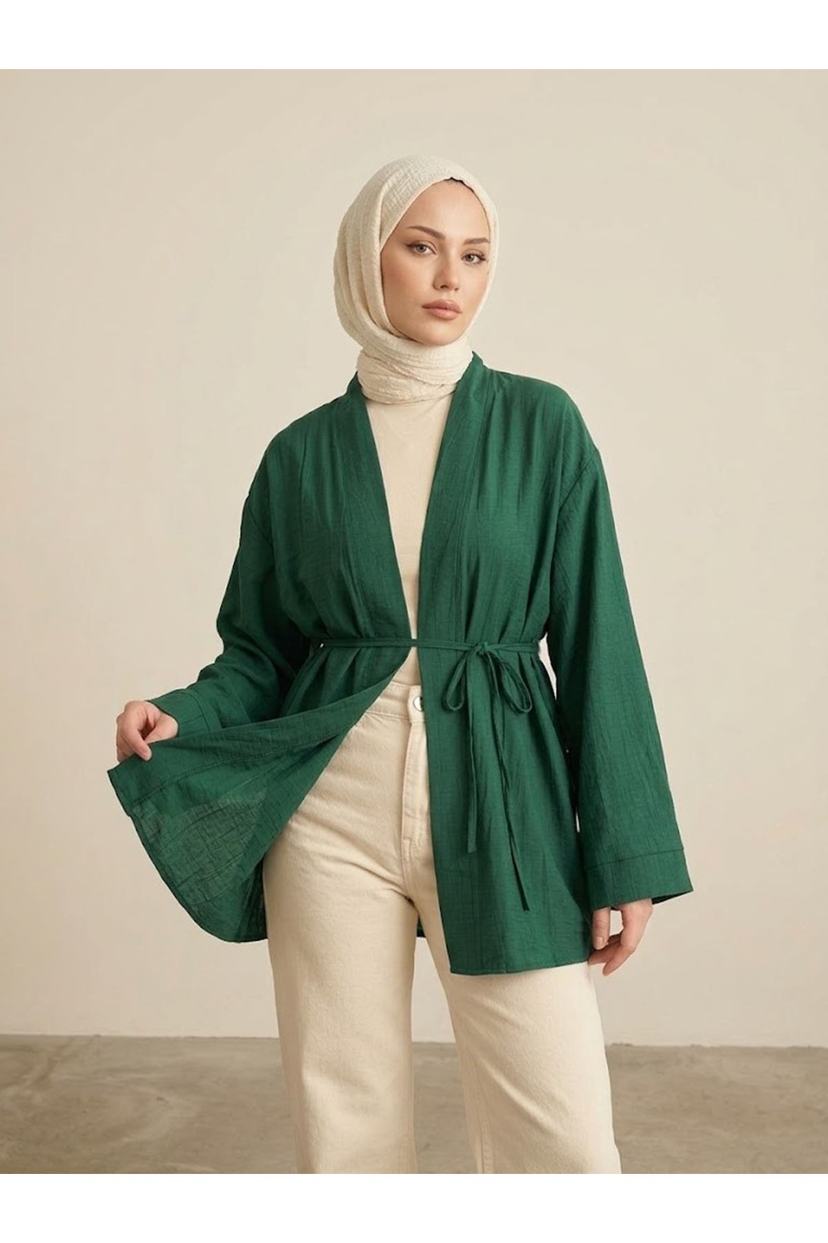 HIR02444-ZMR Çilek Hırka-Zümrüt Yeşili