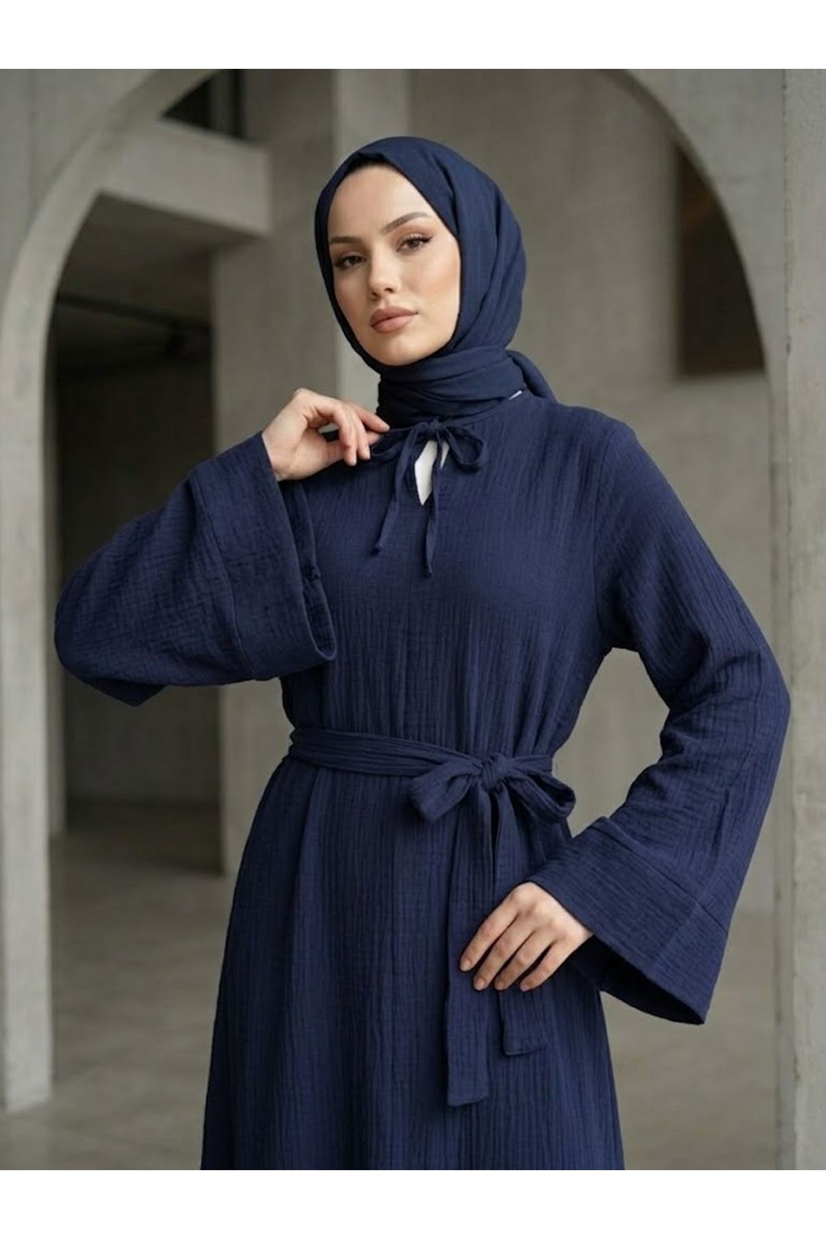 ELB04155-LCV Yarasa Elbise-Lacivert