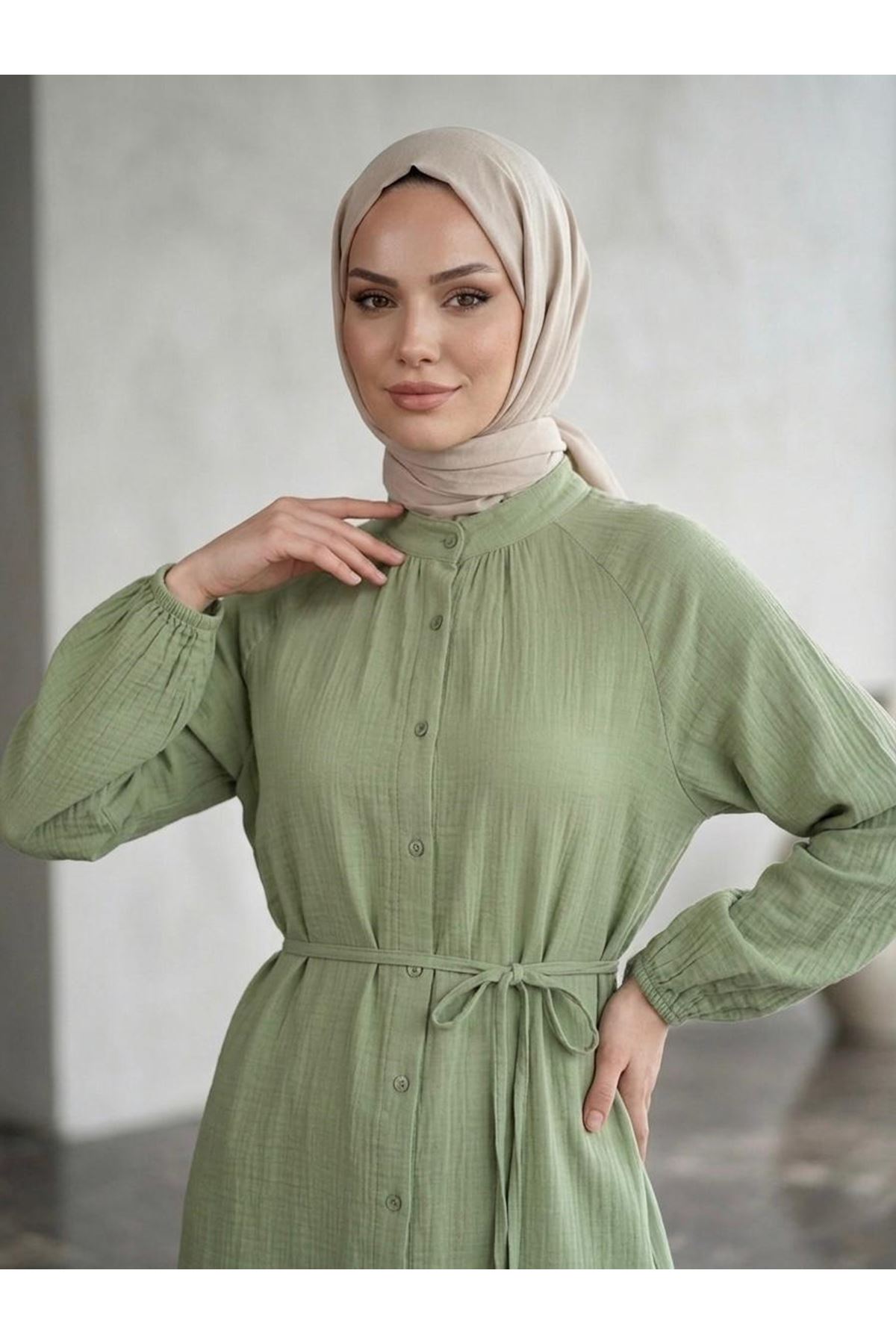 TUN05990-MNT Tunik Uzun-Mint