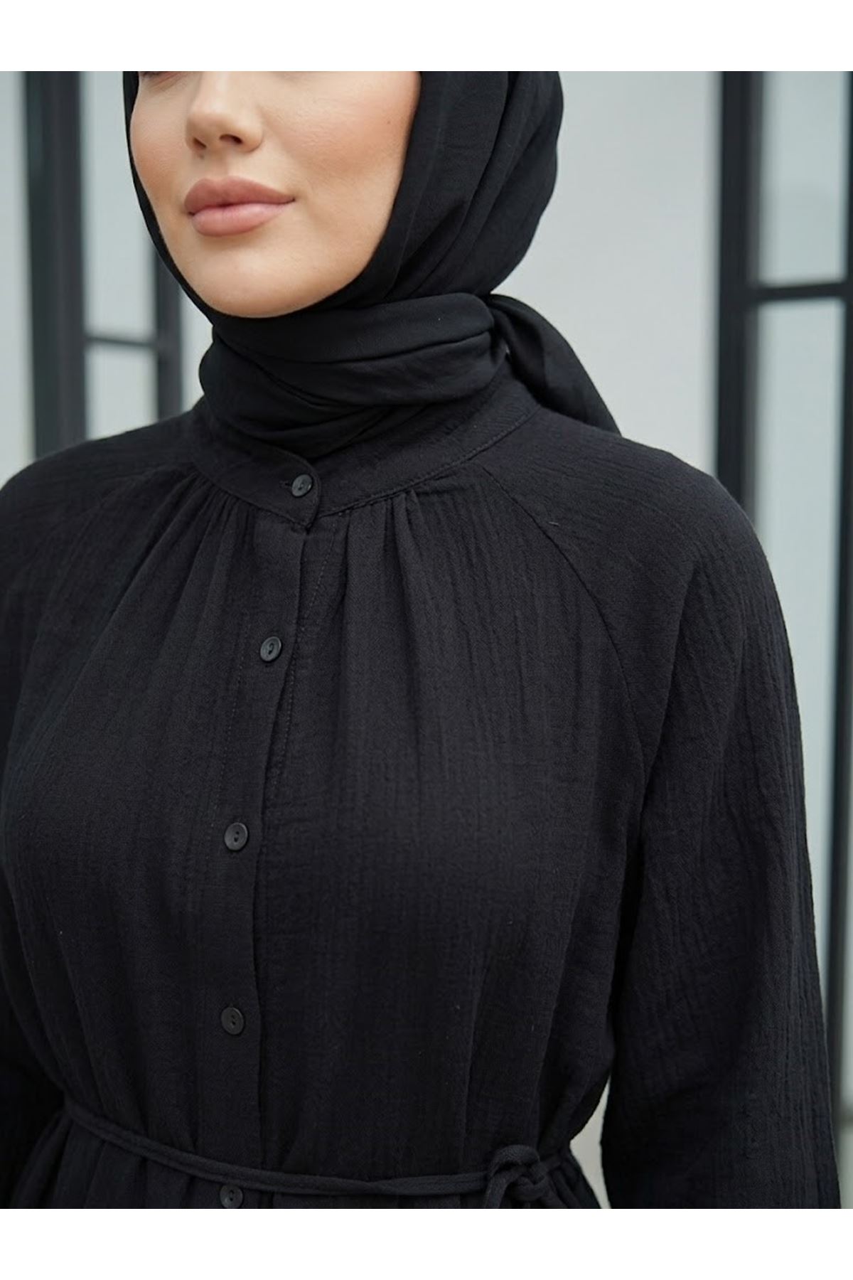 TUN05990-SYH Tunik Uzun-Siyah