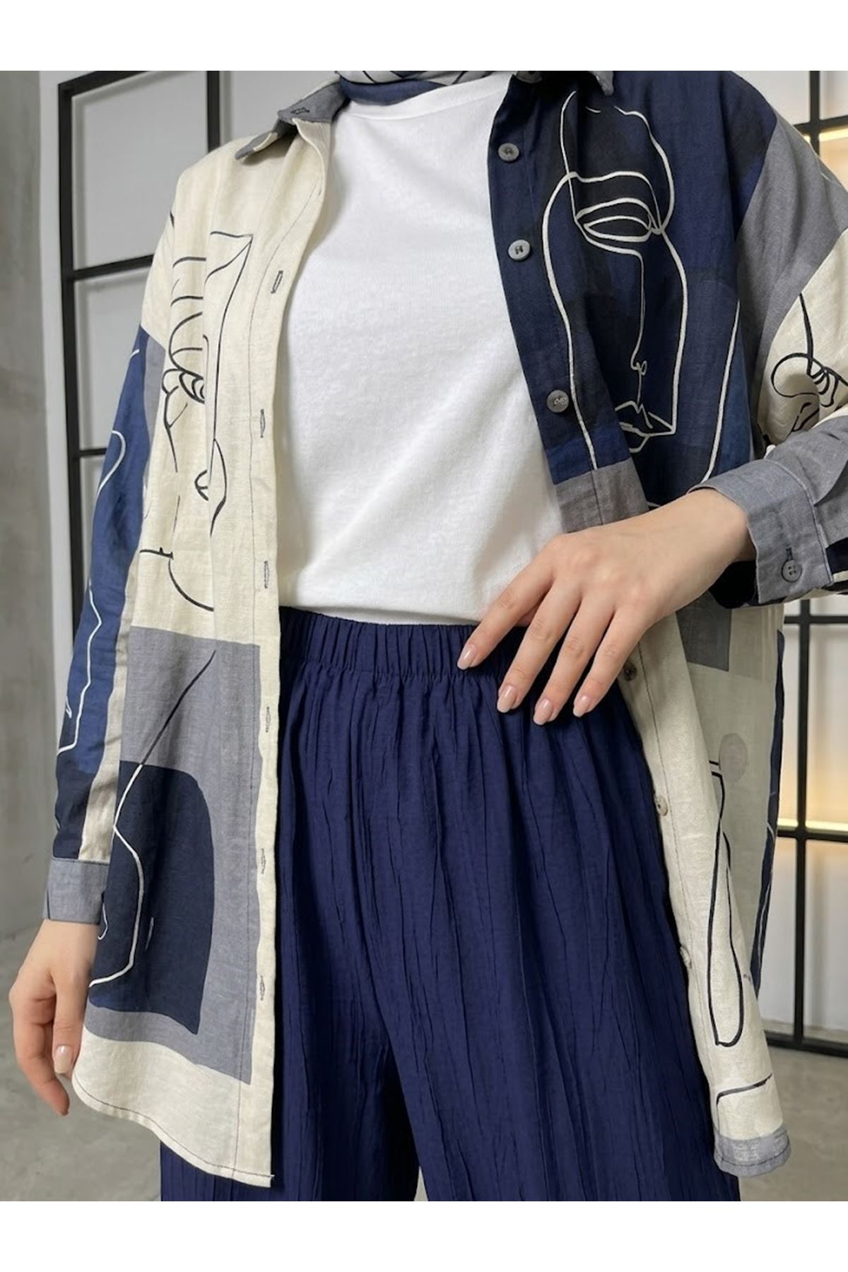 PNT01570-LCV Bol Paça Çilek Pantolon-Lacivert