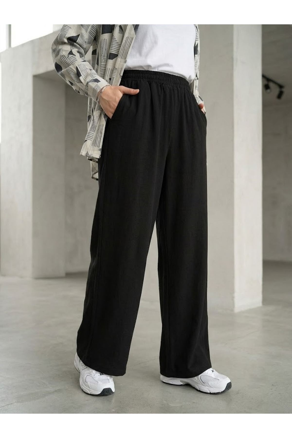 PNT01572-SYH Cepli Yıkamalı Pantolon-Siyah