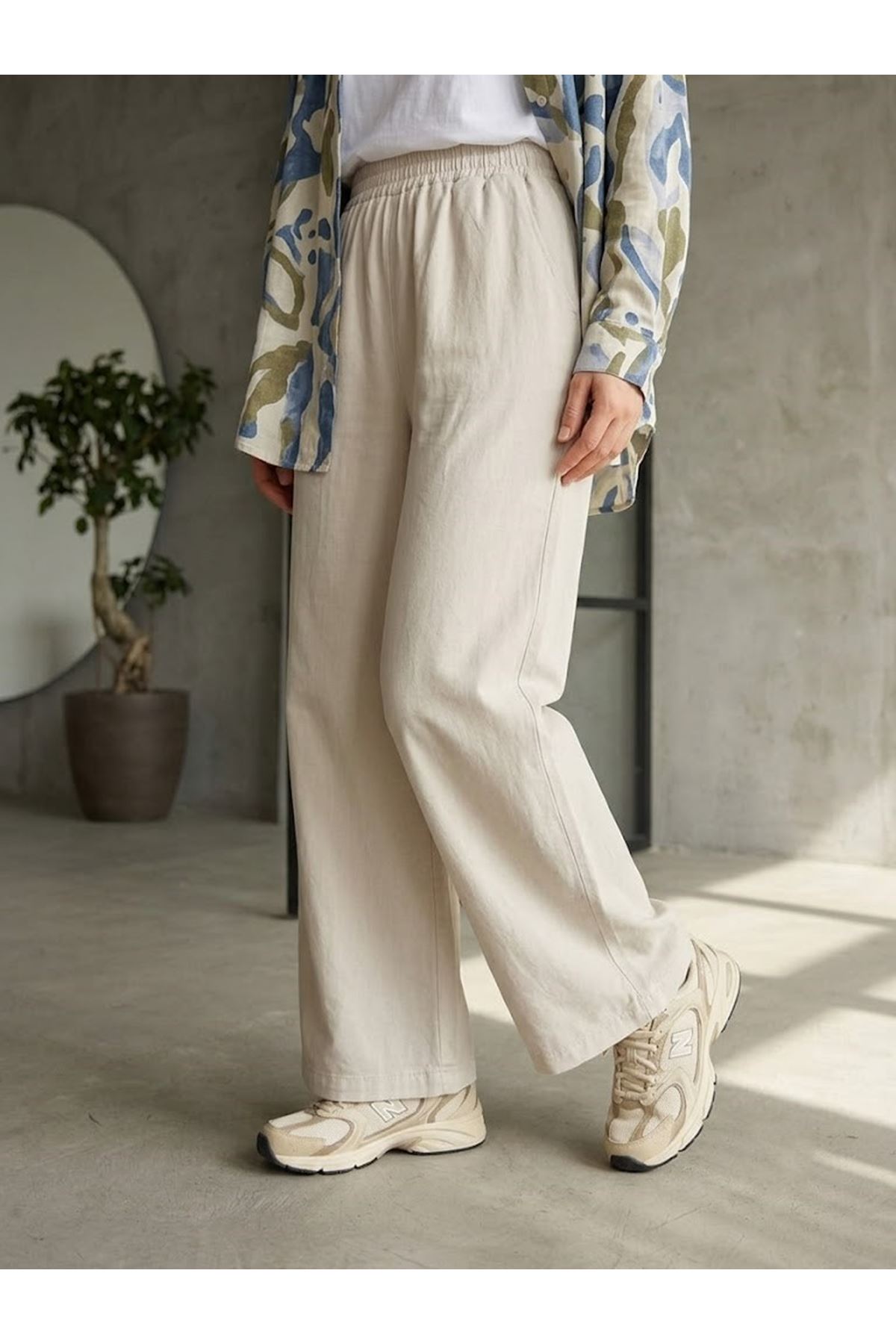 PNT01572-TAŞ Cepli Yıkamalı Pantolon-Taş
