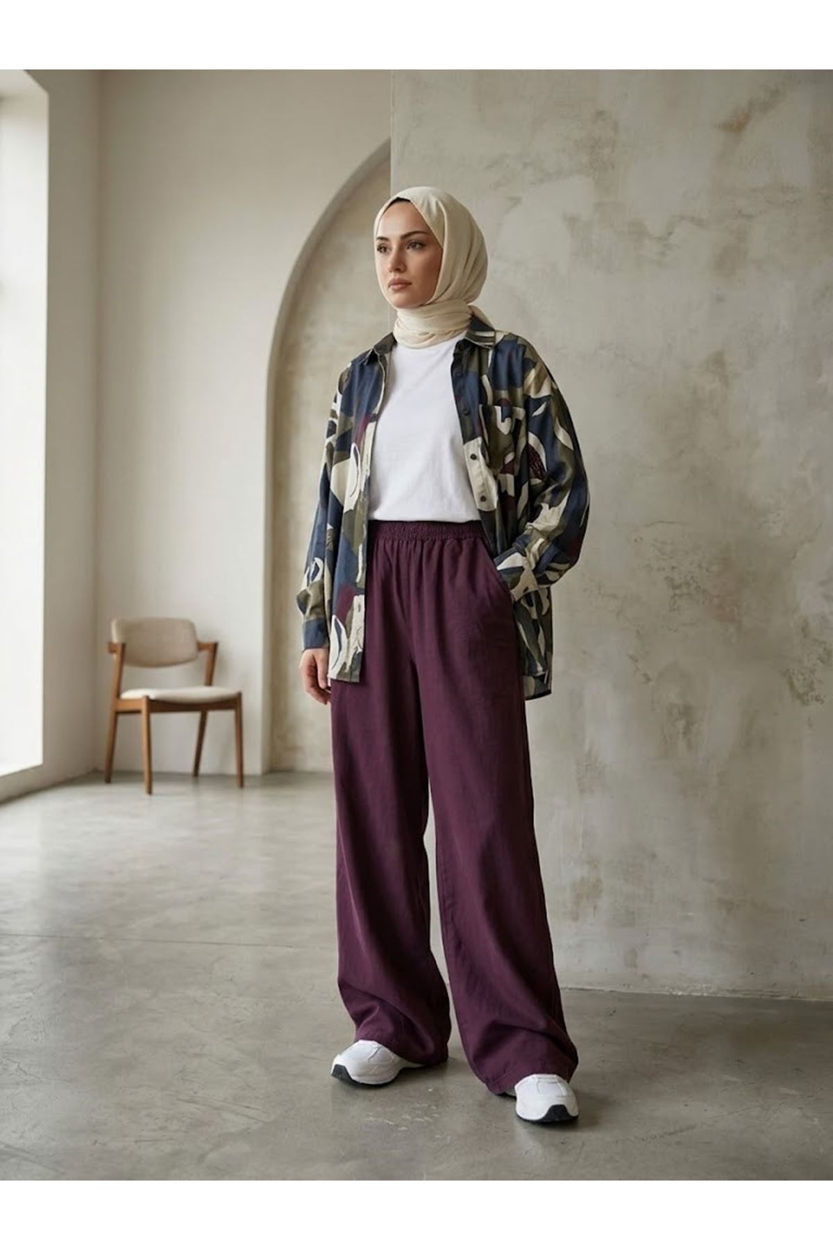 PNT01572-BRD Cepli Yıkamalı Pantolon-Bordo