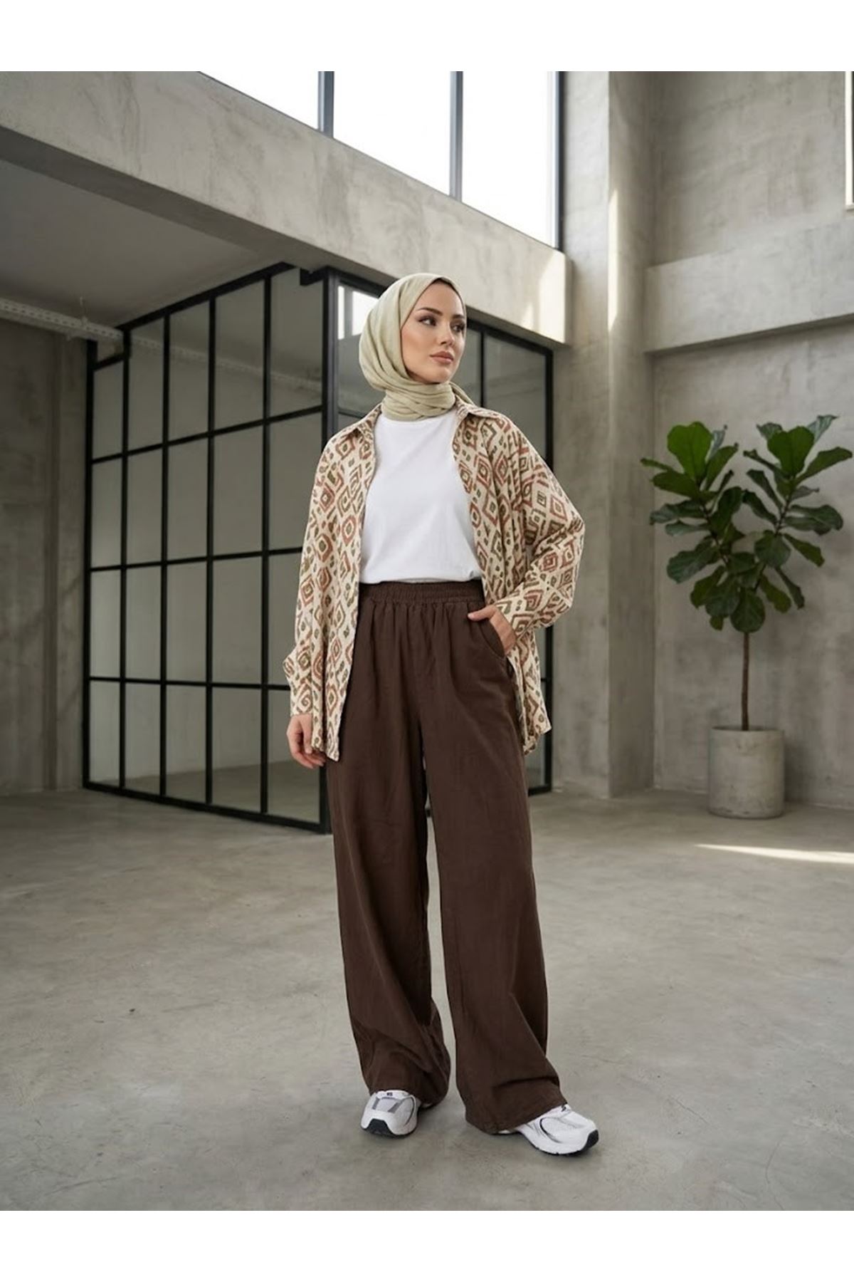 PNT01572-KHV Cepli Yıkamalı Pantolon-Kahve