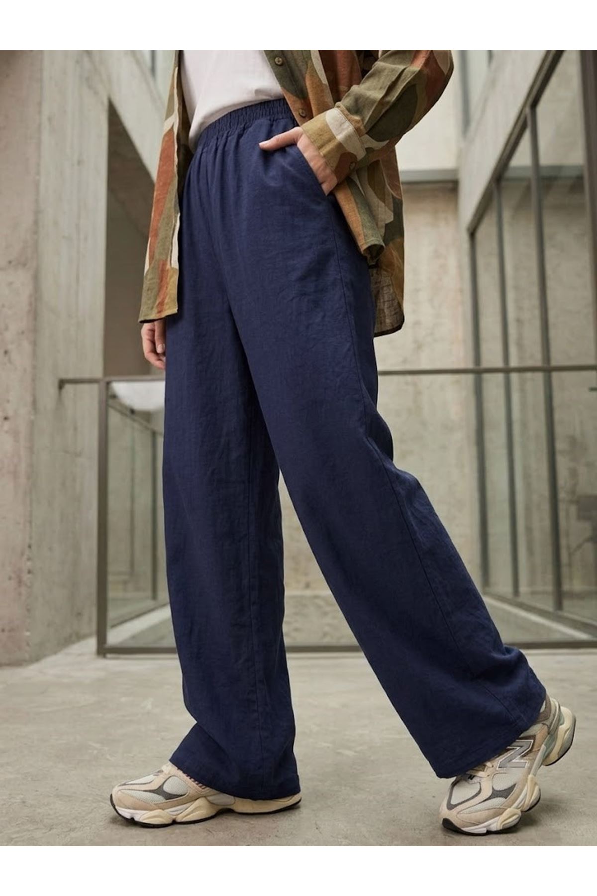 PNT01572-LCV Cepli Yıkamalı Pantolon-Lacivert