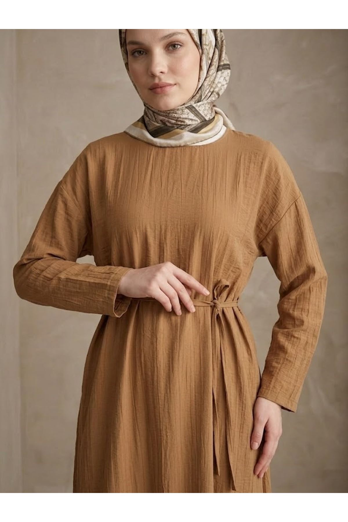 ELB04162-TAB Çilek Elbise-Taba