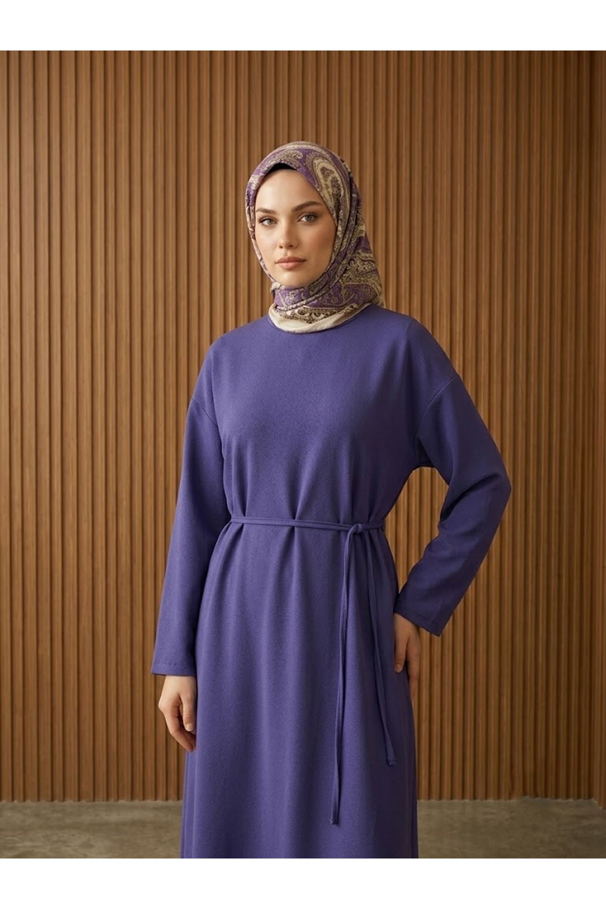 ELB04156-LİL Kupra Elbise-Lila