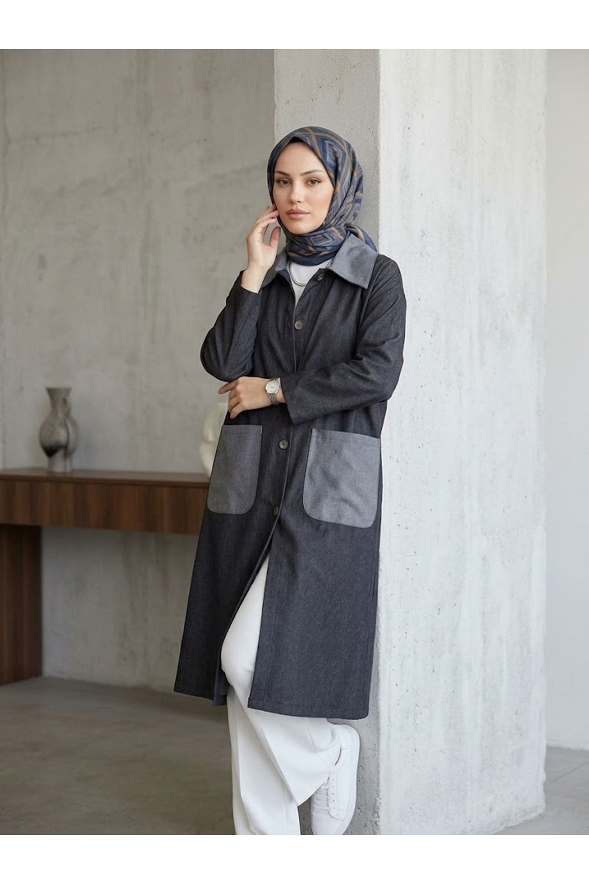 CKT01796-SYH Cep  Detay Asos Ceket-Siyah