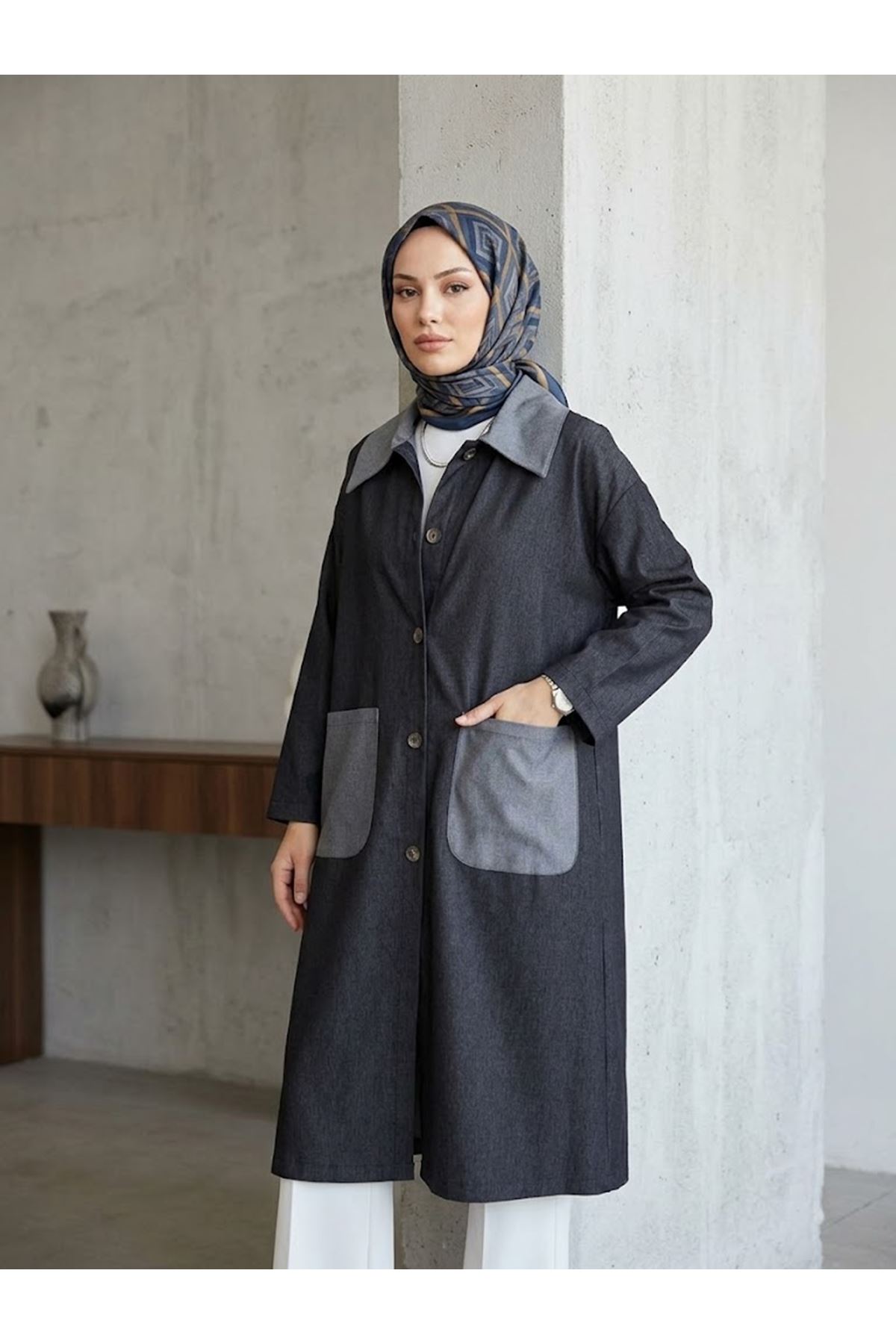 CKT01796-SYH Cep  Detay Asos Ceket-Siyah