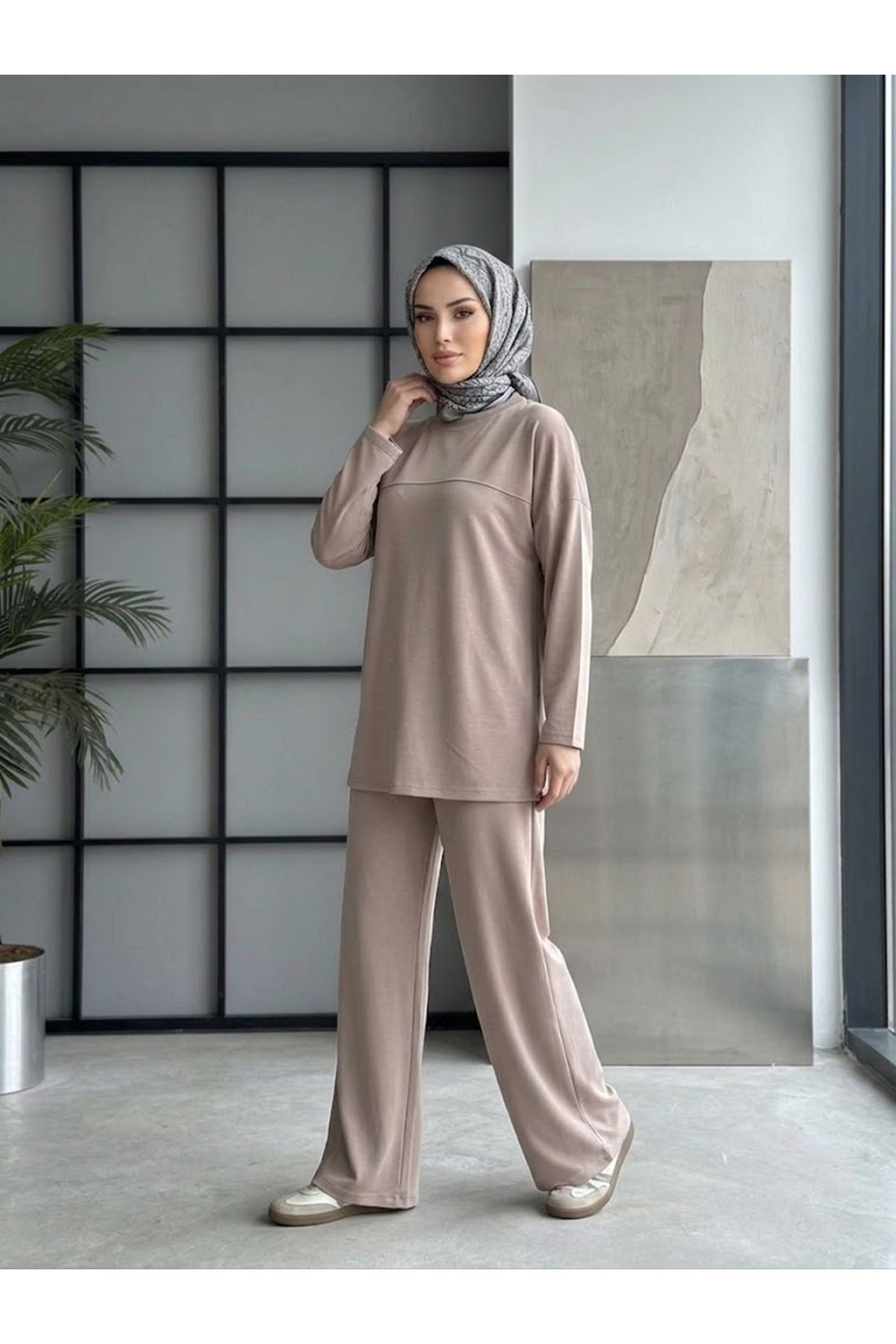 PİT00544-BEJ Roba Detay Pantolonlu Takım-Bej