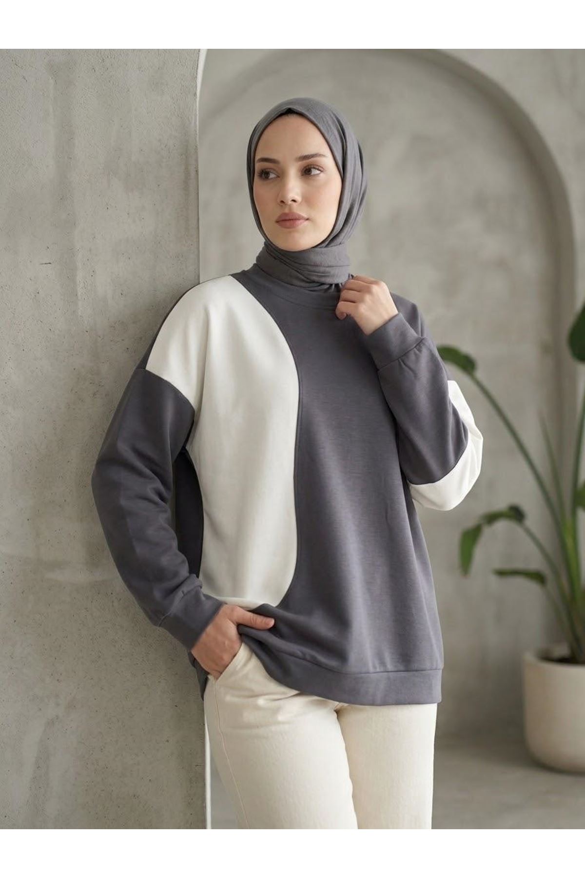 TUN06006-ANT Garnili Oysho Tunik-Antrasit