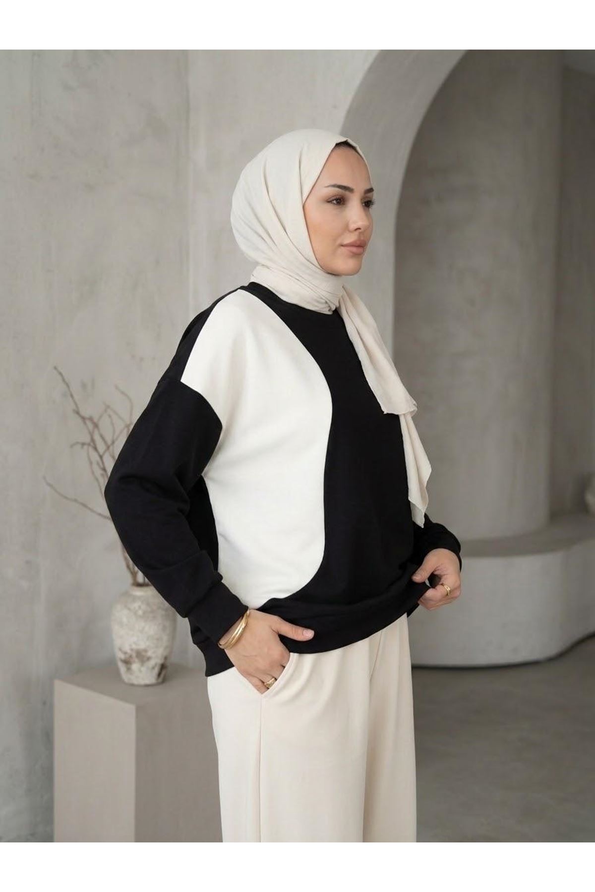 TUN06006-SYH Garnili Oysho Tunik-Siyah