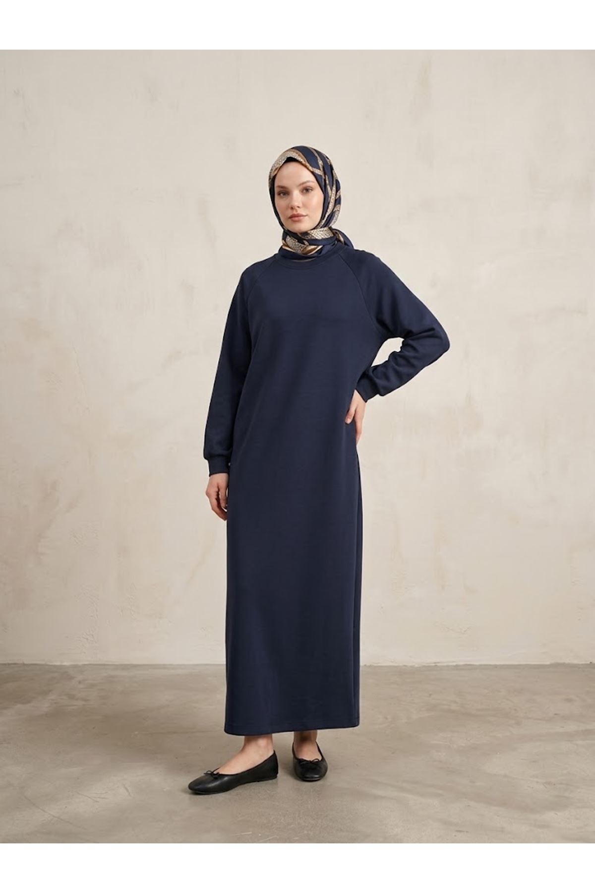 ELB04176-LCV Reglan Kol Oysho Elbise-Lacivert