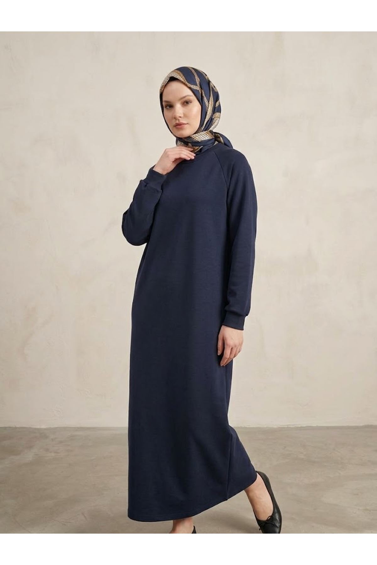 ELB04176-LCV Reglan Kol Oysho Elbise-Lacivert