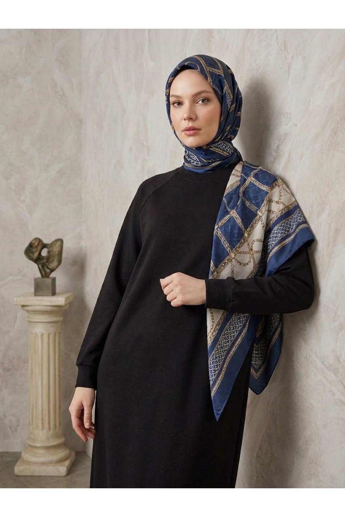 ELB04176-SYH Reglan Kol Oysho Elbise-Siyah