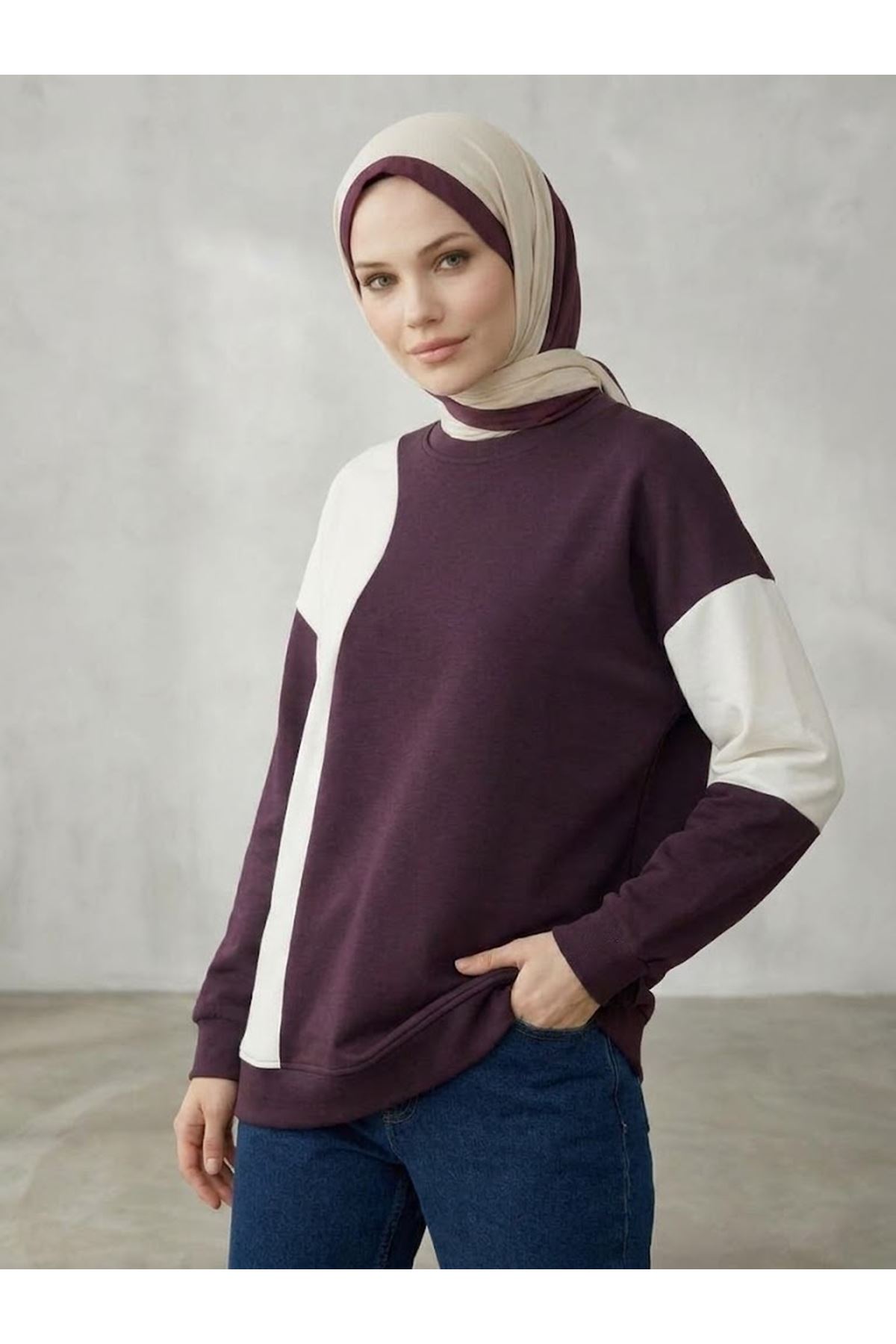 TUN06006-BRD Garnili Oysho Tunik-Bordo