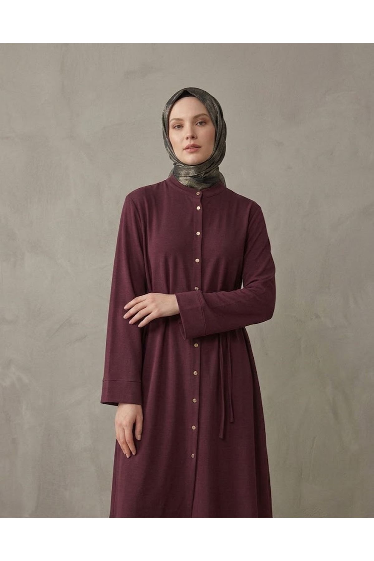 PİT00552-BRD Hakim Yaka Pantolonlu Pike Takım-Bordo