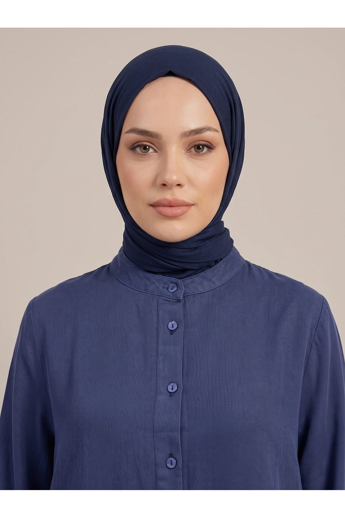 PİT00554-LCV Hakim Yaka Pantolonlu Takım-Lacivert